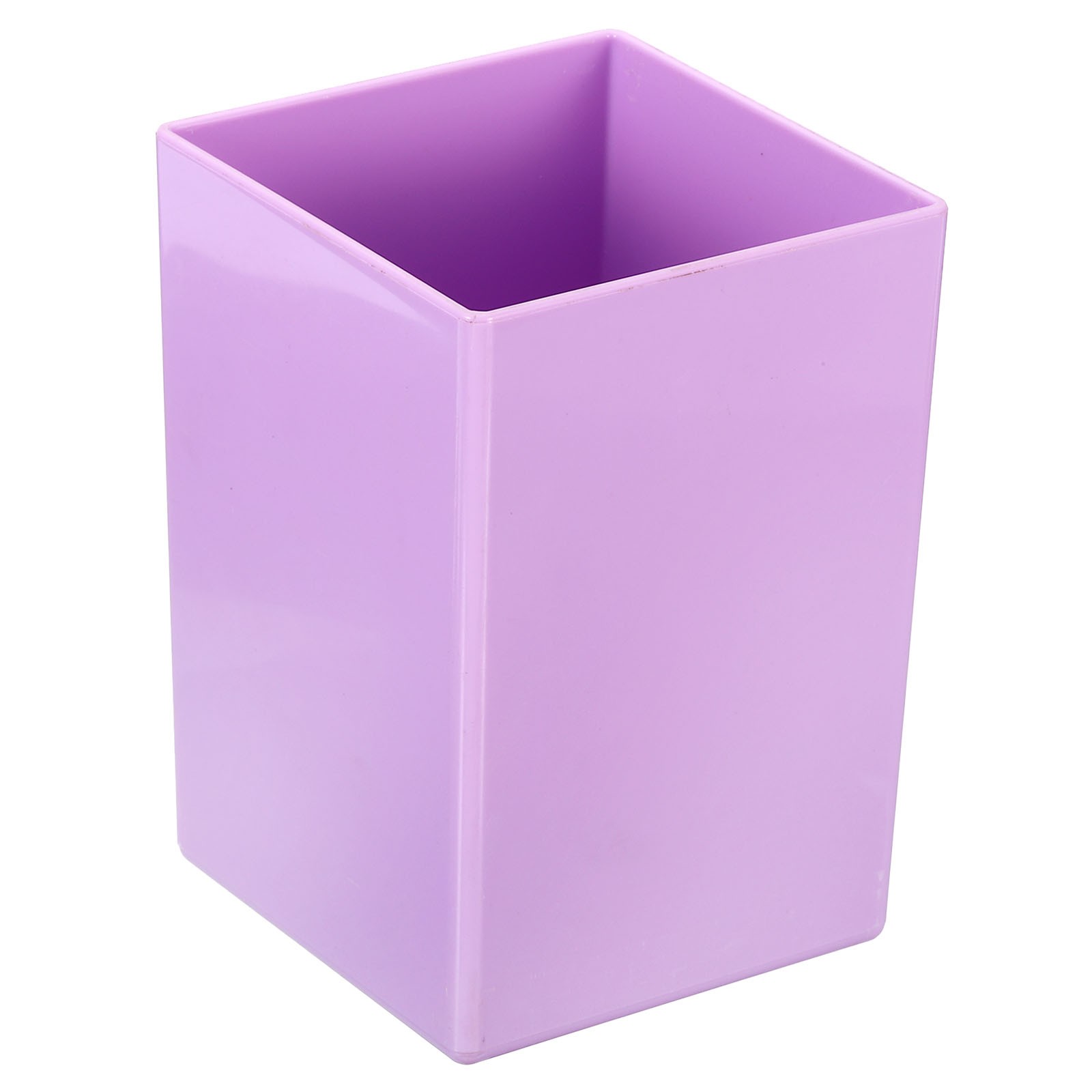 Pencil Holder, Plastic Makeup Brush Holder Square Desktop Organizer, Purple