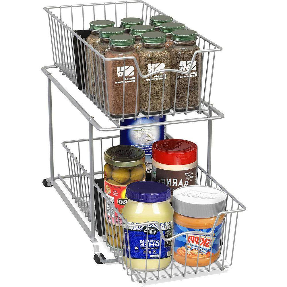 Grey 8 In. X 12.8 In. Metal Modern Desk Organizer Drawer