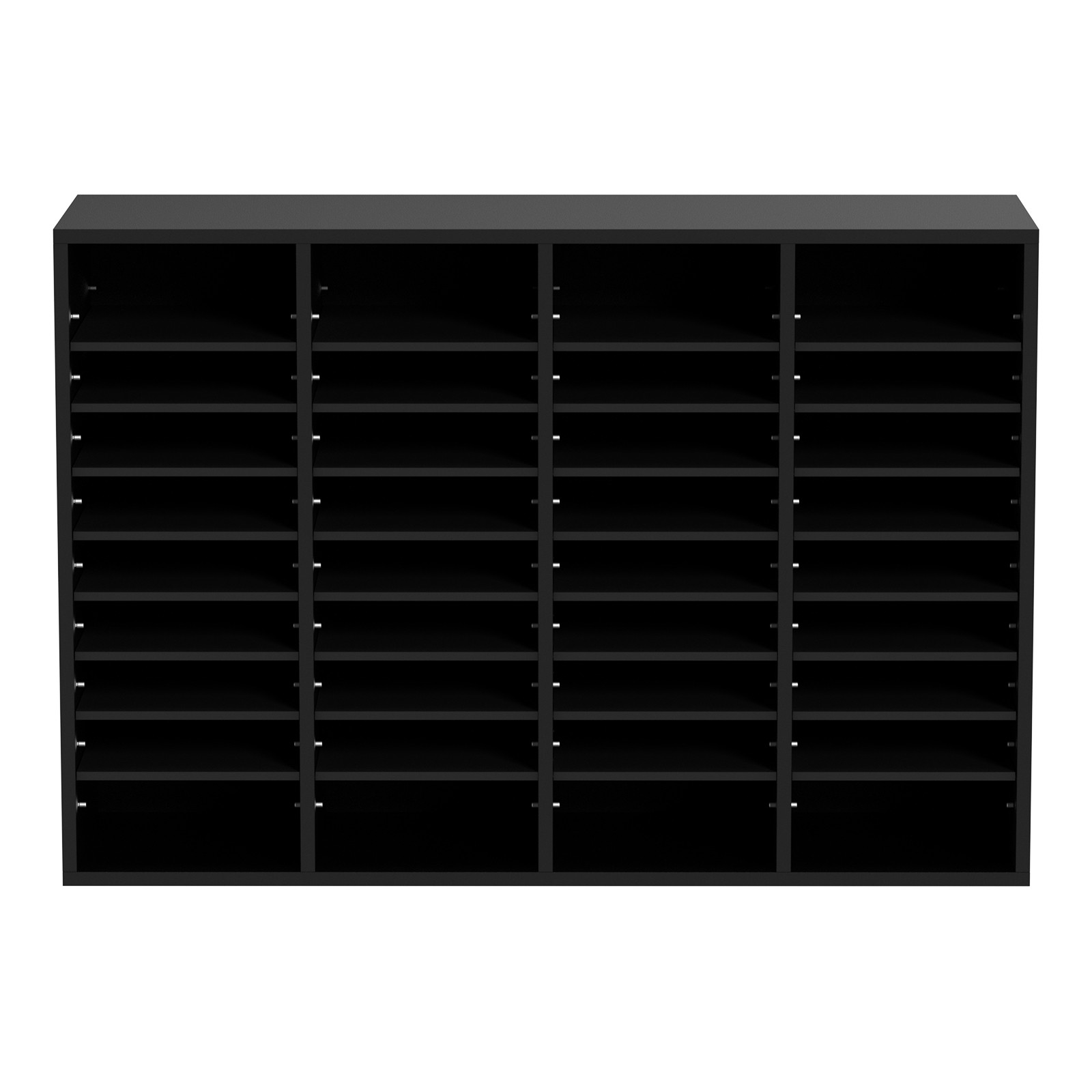 VEVOR Wood Literature Organizer Adjustable File Sorter 36 Compartments Black