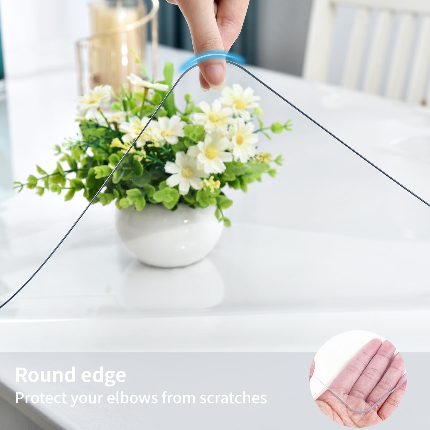 Lbjfyhjn Clear Desk Mat Non-Slip Pvc Desk Protector Mat Round Edge Heat Clear