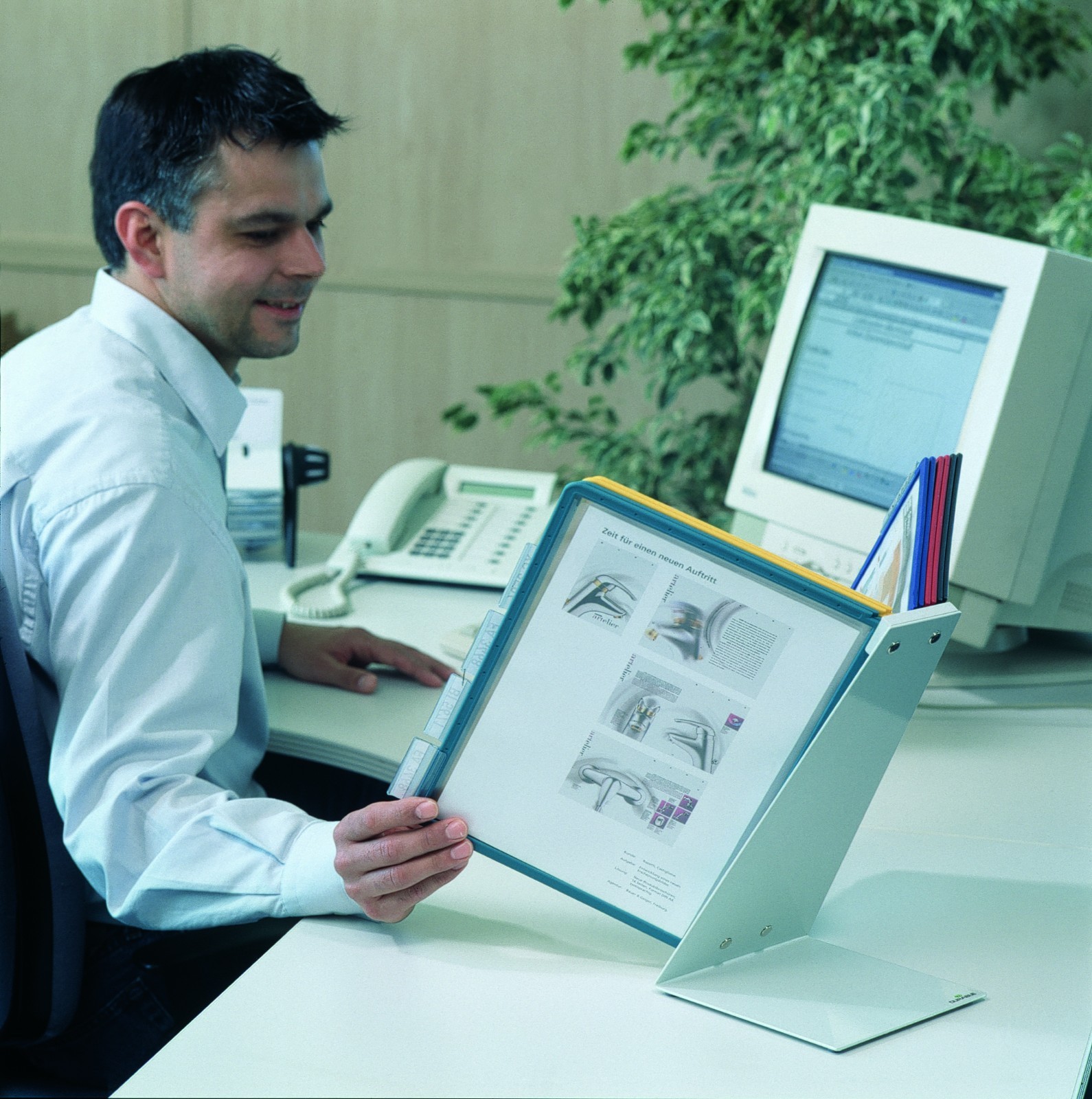 VARIO Desk Reference System 10 Panels Letter Size Assorted Colors Durable