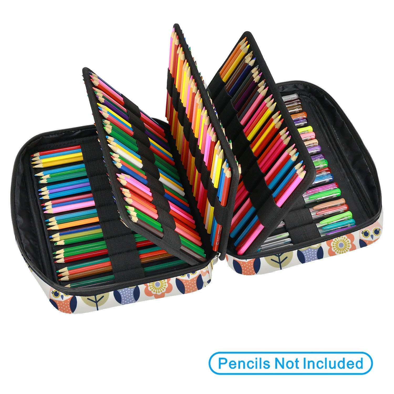 Colored Pencil Case 220 Slots Pen Case Organizer With Handy Wrap & Zipper, Mu…