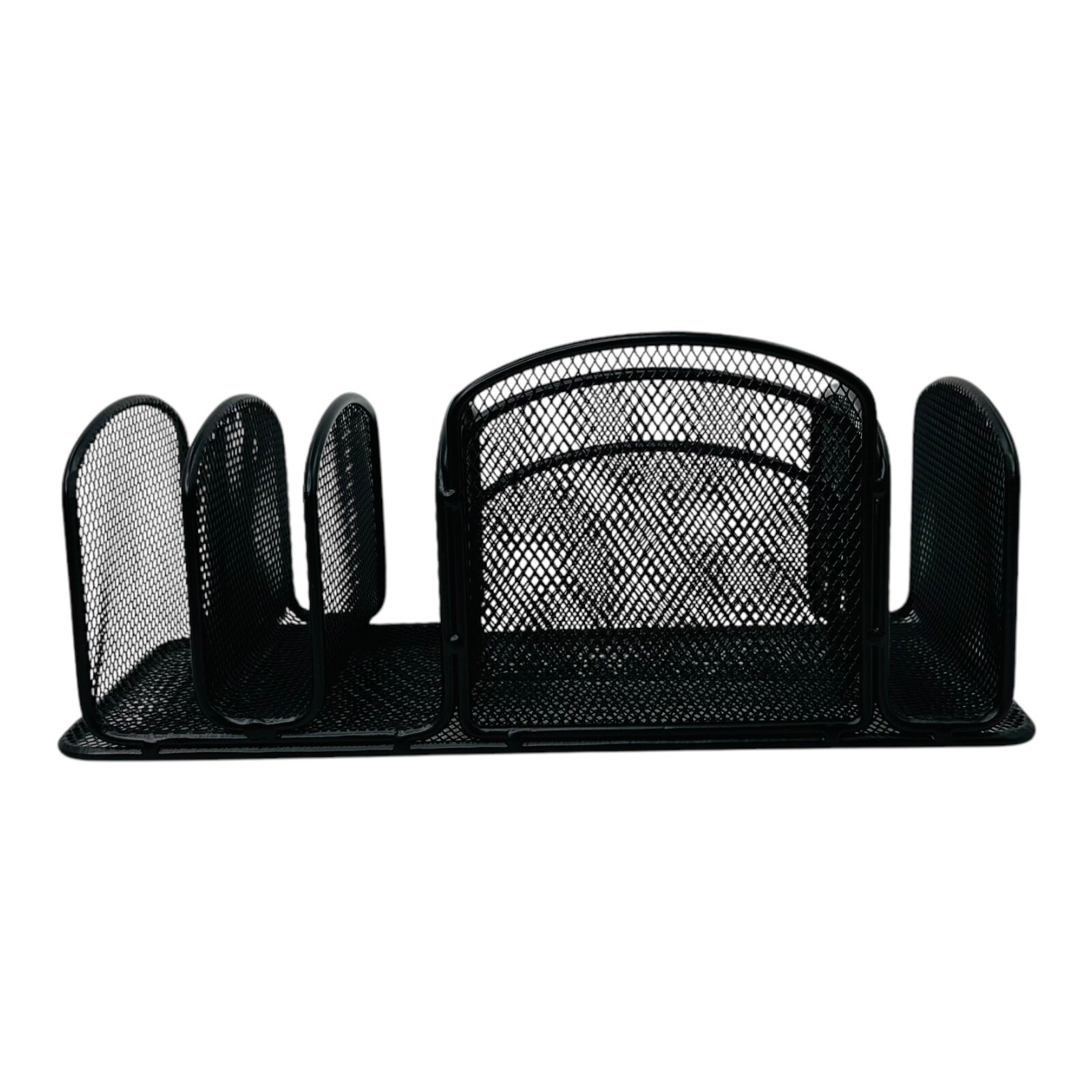 Safco Onyx Mesh Deluxe Desktop Organizer 12.5″ x 5.25″ x 5.25″ Black
