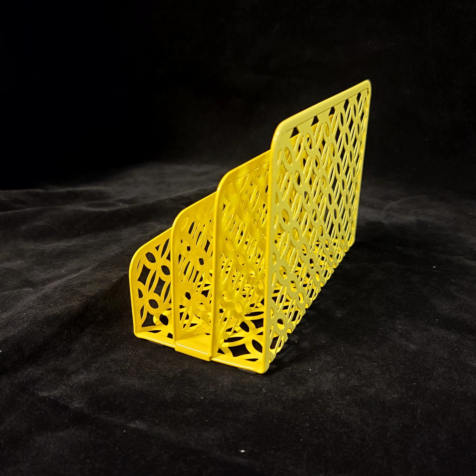 Yellow Desk Organizer Mail Sorter Metal Letter Holder Office