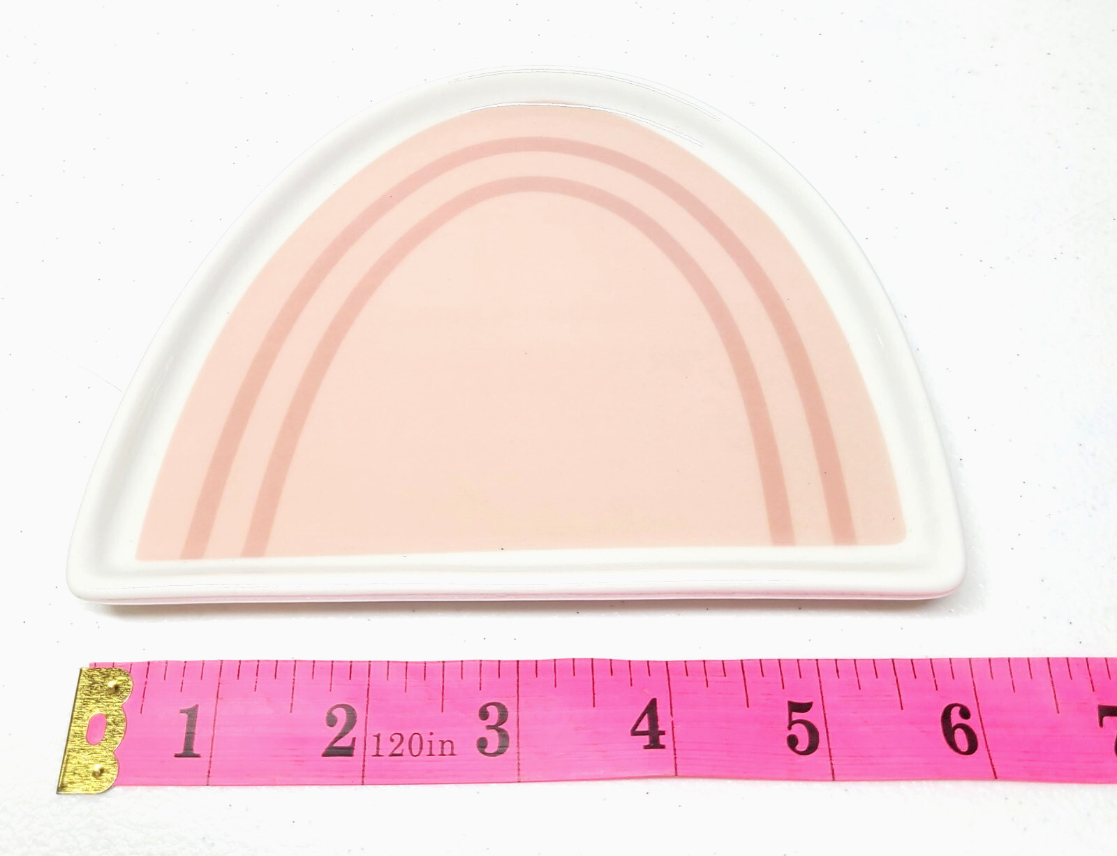 Erin Condren Exclusive LE Ceramic Pink and White Rainbow Trinket Dish NEW NO BOX