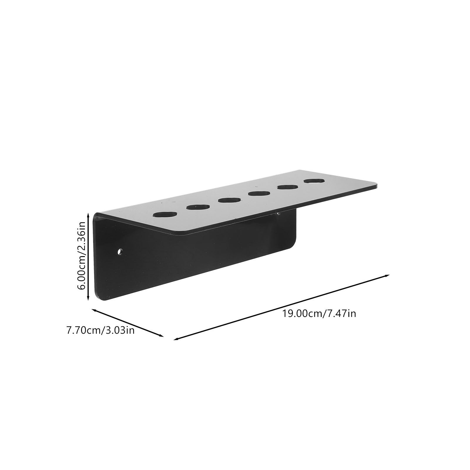 PACKOVE hairdressing stand cubby storage shelf clear wall mounted shear Black