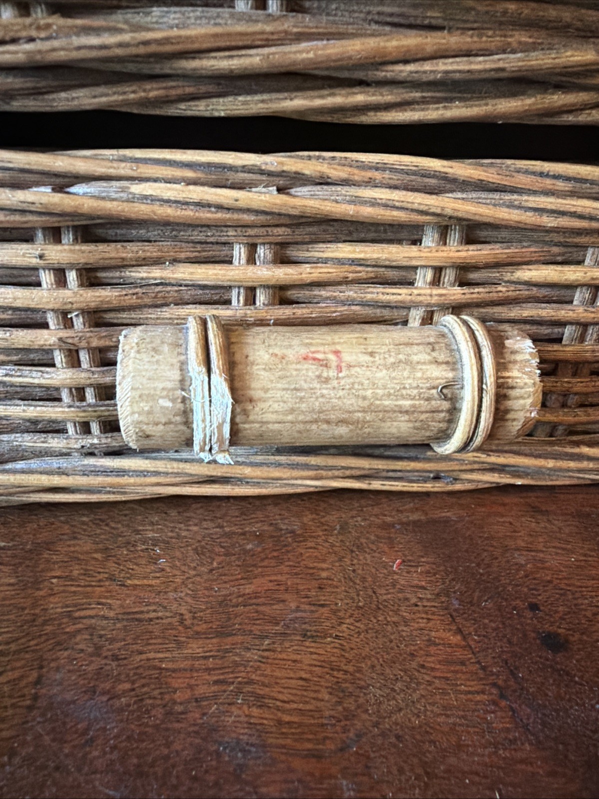 Vintage Wicker Rattan Tabletop Desk Mail Letter Stationery Organizer Drawers