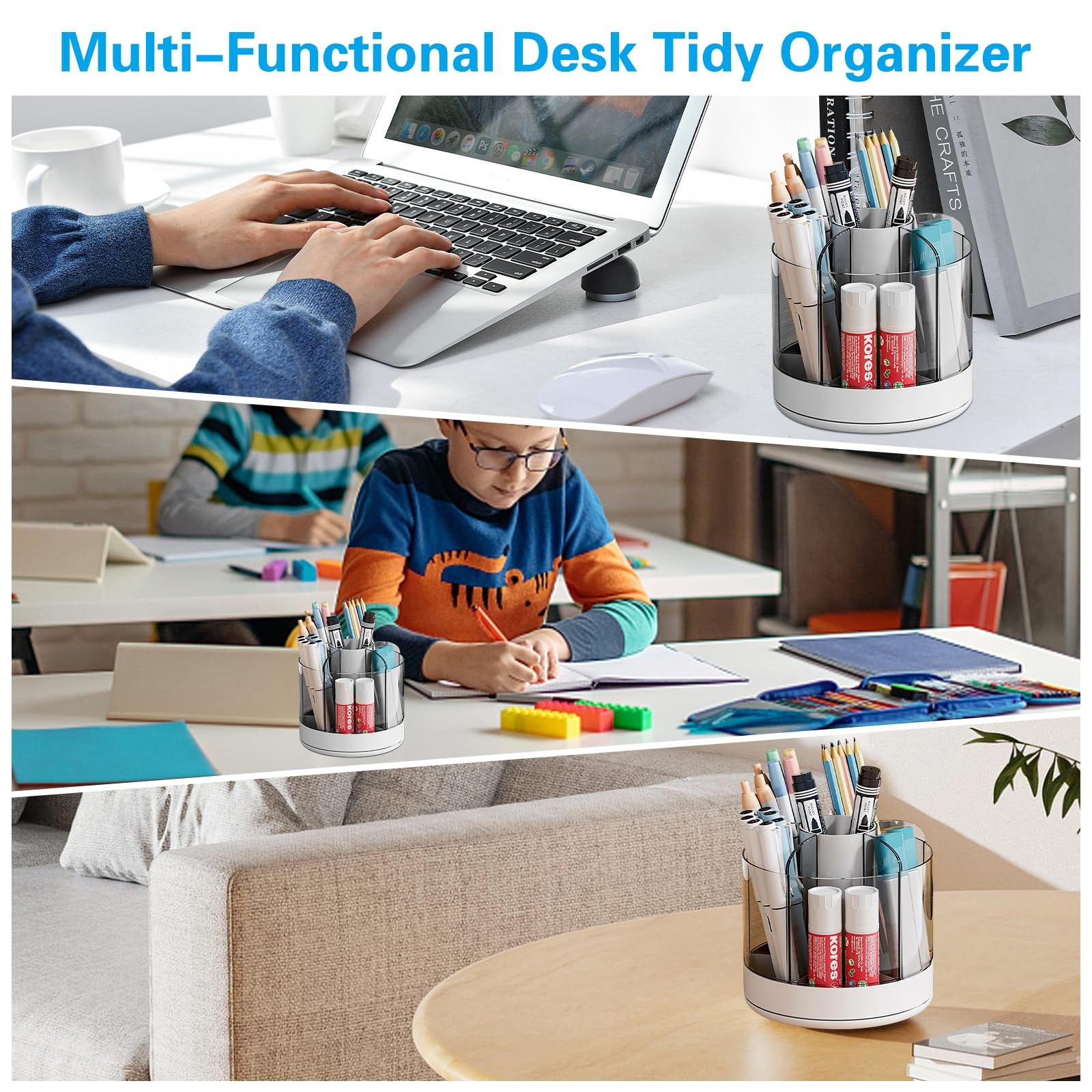 Rotating Desk Pen Holder Stationery Organizer Desk Tidy Organizer for Pencil …