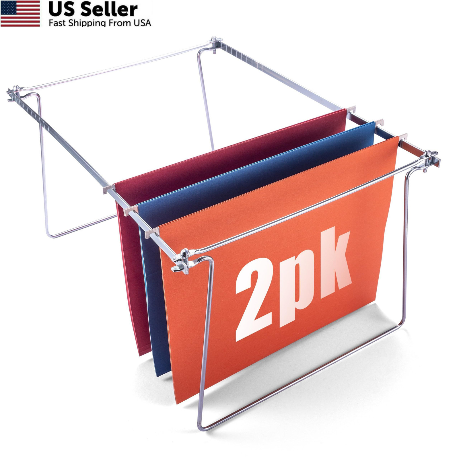 Officemate Hanging File Frame, Letter Size, 2 count (Pack of 1), Silver