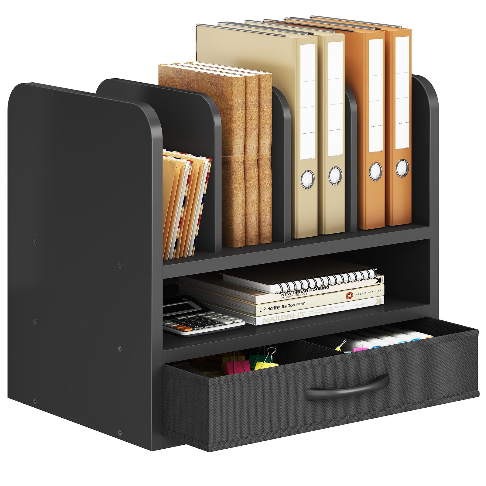 NiOffice Desk File Organizer for Home, Office, School, Wooden Frame Desktop S…