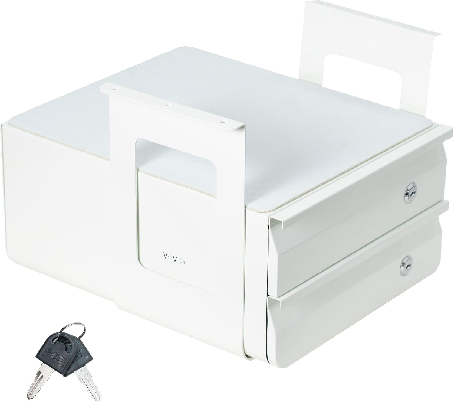 VIVO 13 Inch under Desk Double Stacked Slide Out Drawers with Lock, Secure Home