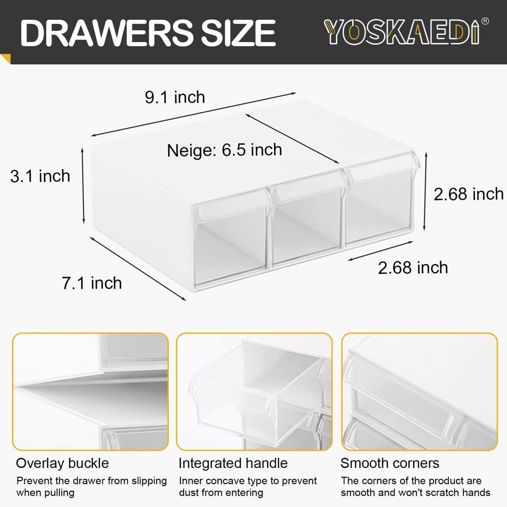 Under Desk Drawer Storage with 3 Drawers, Large Desk Drawer Attachment for of…