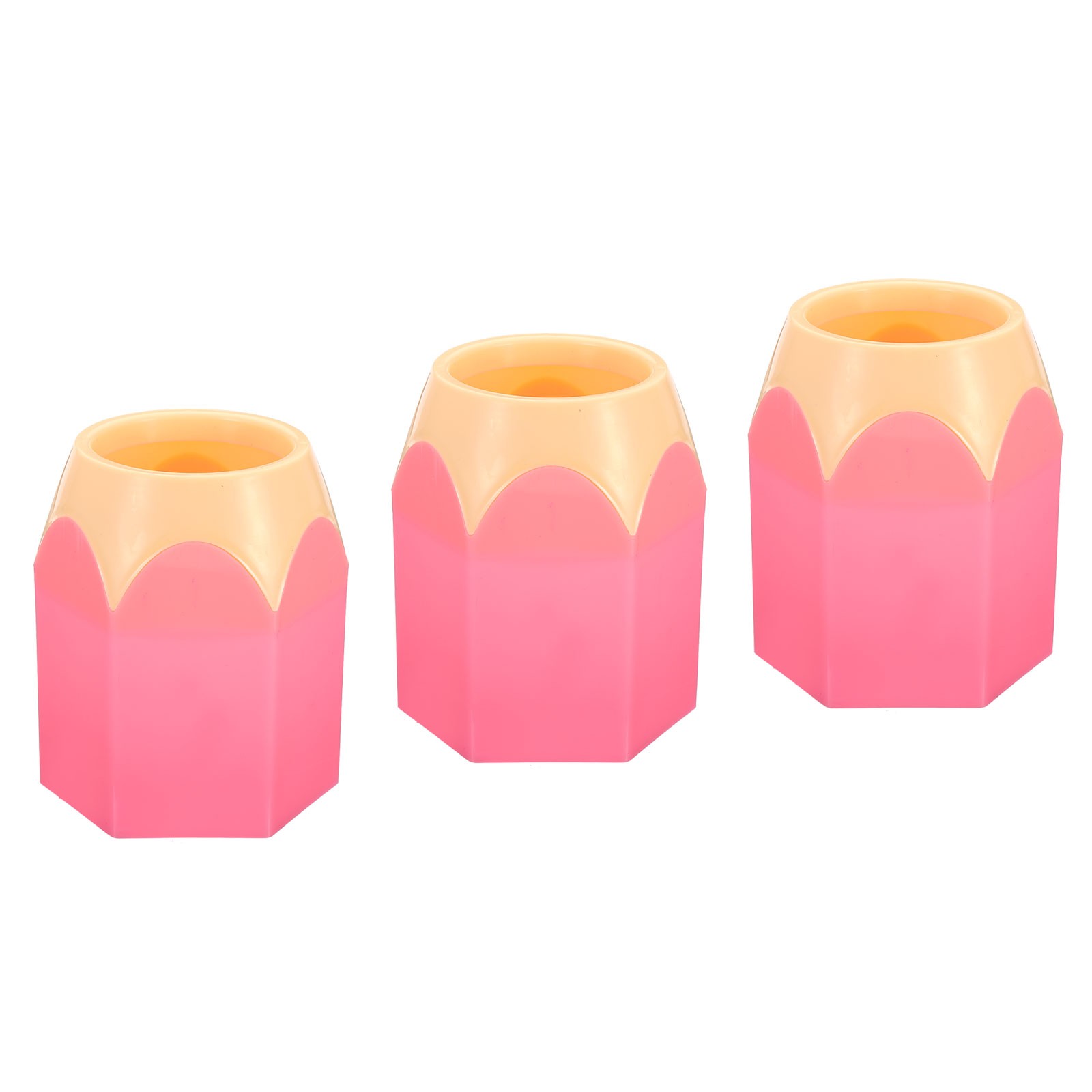 3pcs Pencil Holder Pen Holder for Desk Cute Pencil Holders Pencil Shape Pink