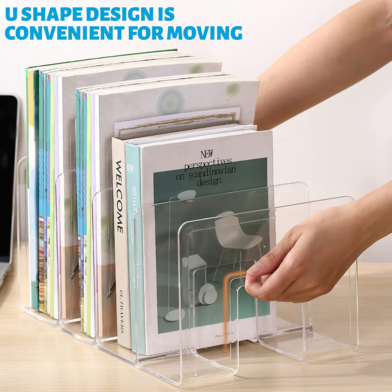 SAYEEC Acrylic File Sorter, Clear File Holder Acrylic Desk Organizer, Sturdy Des
