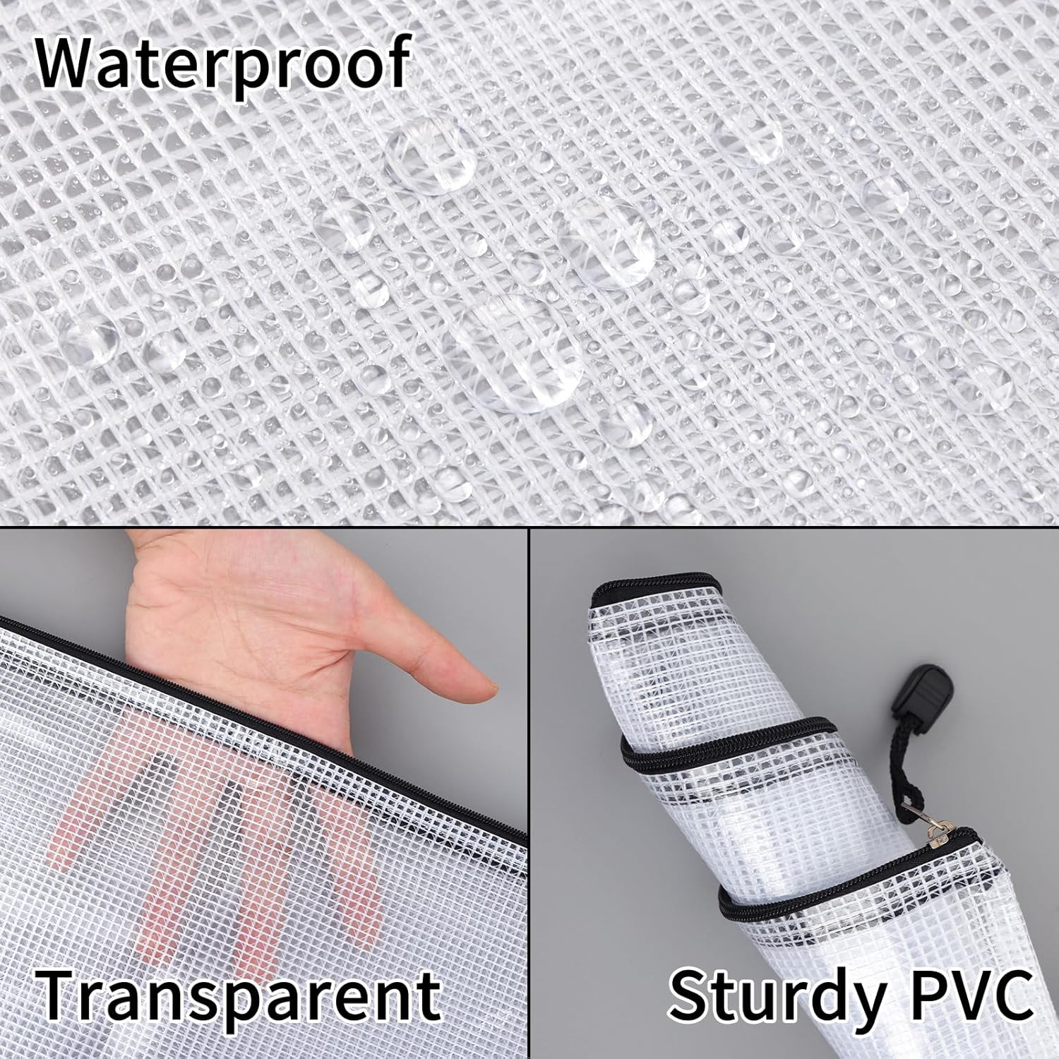 20pcs Mesh Zipper Pouch Bags 8 Size Water Resistant Zipper Bags Plastic Clear St
