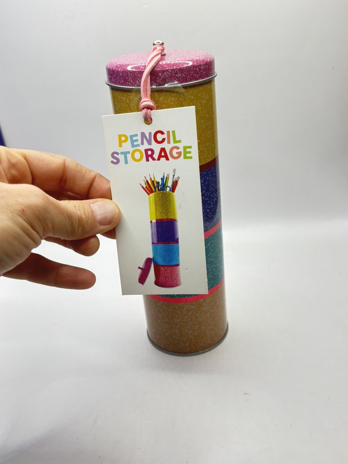 Colorful 8” Pencil Tin Storage Box w/ Lid Desk Organizer Teacher Gift Unisex