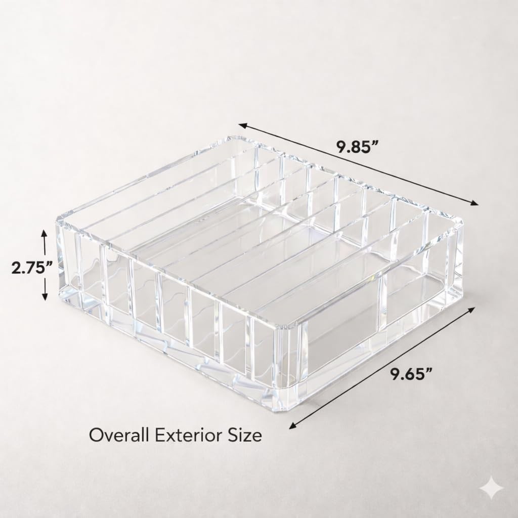 Makeup Organizer for Eyeshadow Palette Organizer, 8 Section Clear