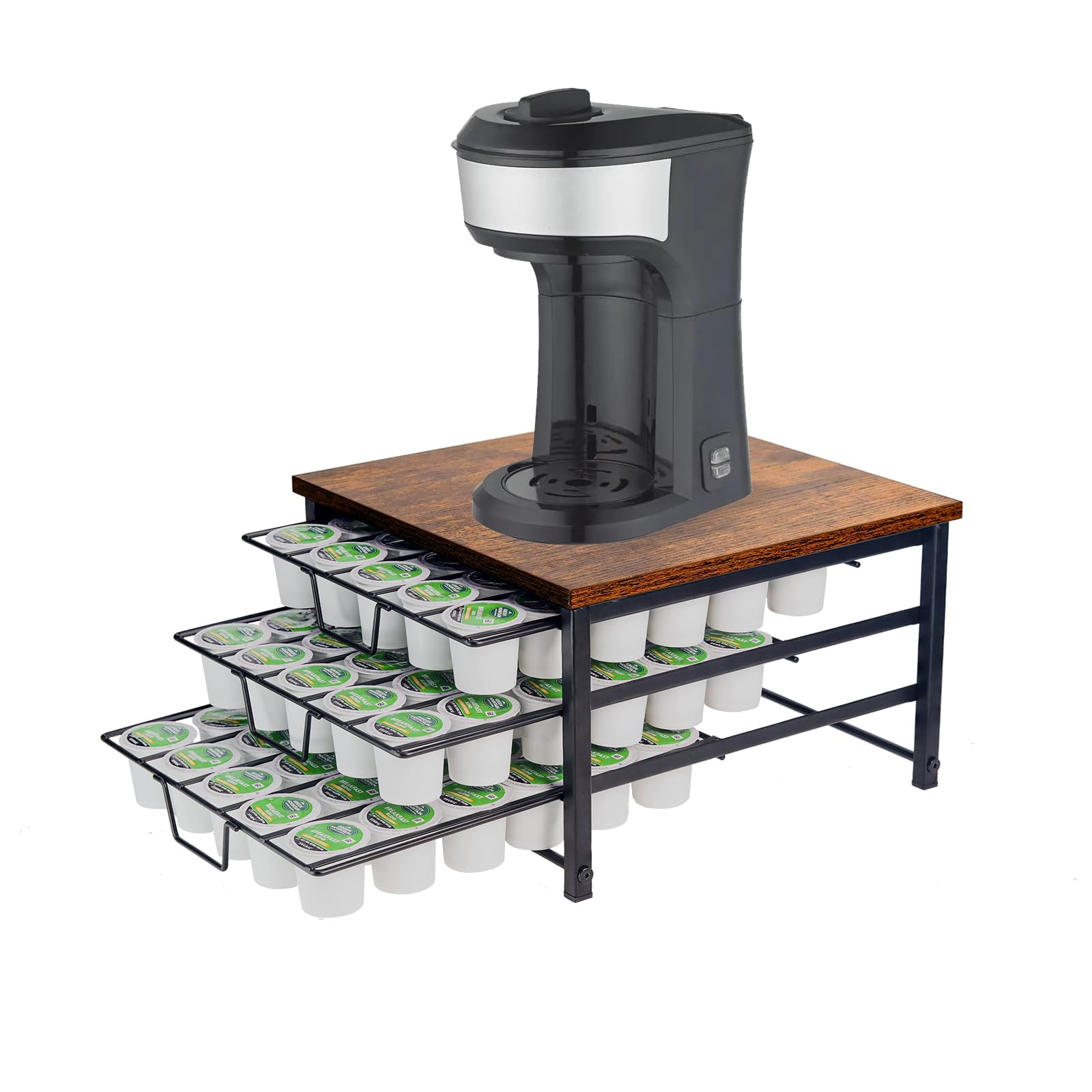 SPEDAY 3 Tier Coffee Capsule Storage Drawer,Coffee Pod Holder for K black