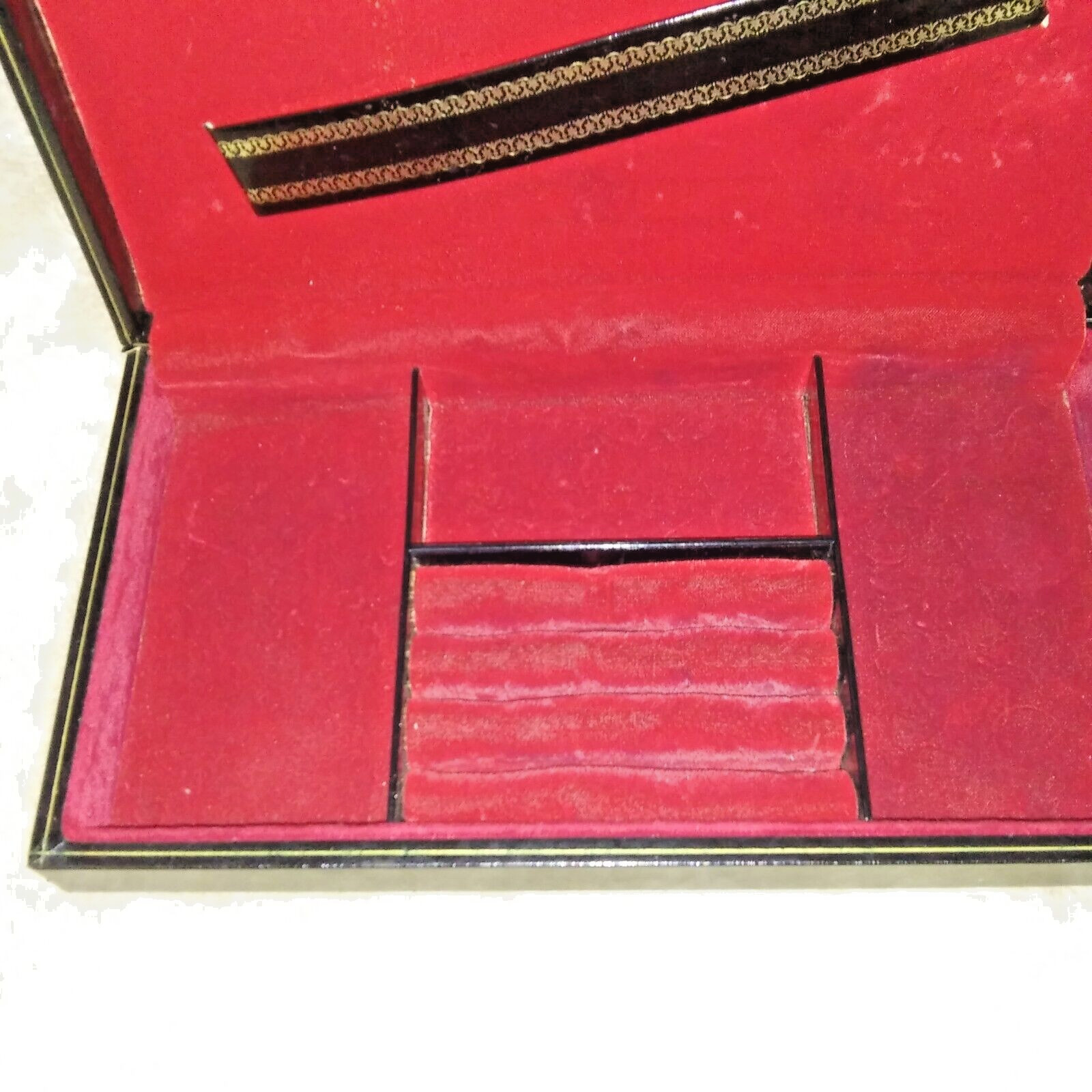 Swank Men’s Black Cufflink Case Jewelry Box Gold Trim Sweden Philippi vintage