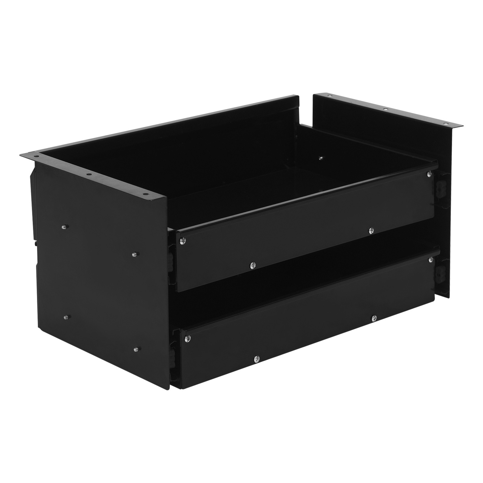 Black Dual Level 16″ Pull Out Under Desk Storage Drawer Set