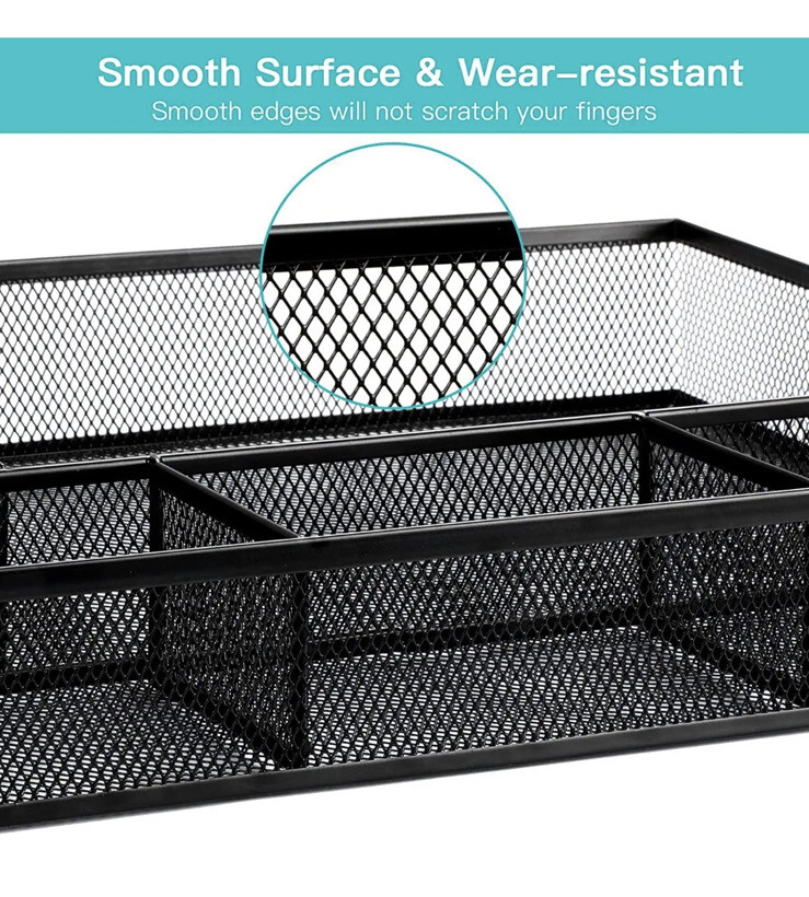 HUANUO Desk Drawer Organizer- 5 Compartments Large Space,16.2 X 12.2 X 2.36 Inch