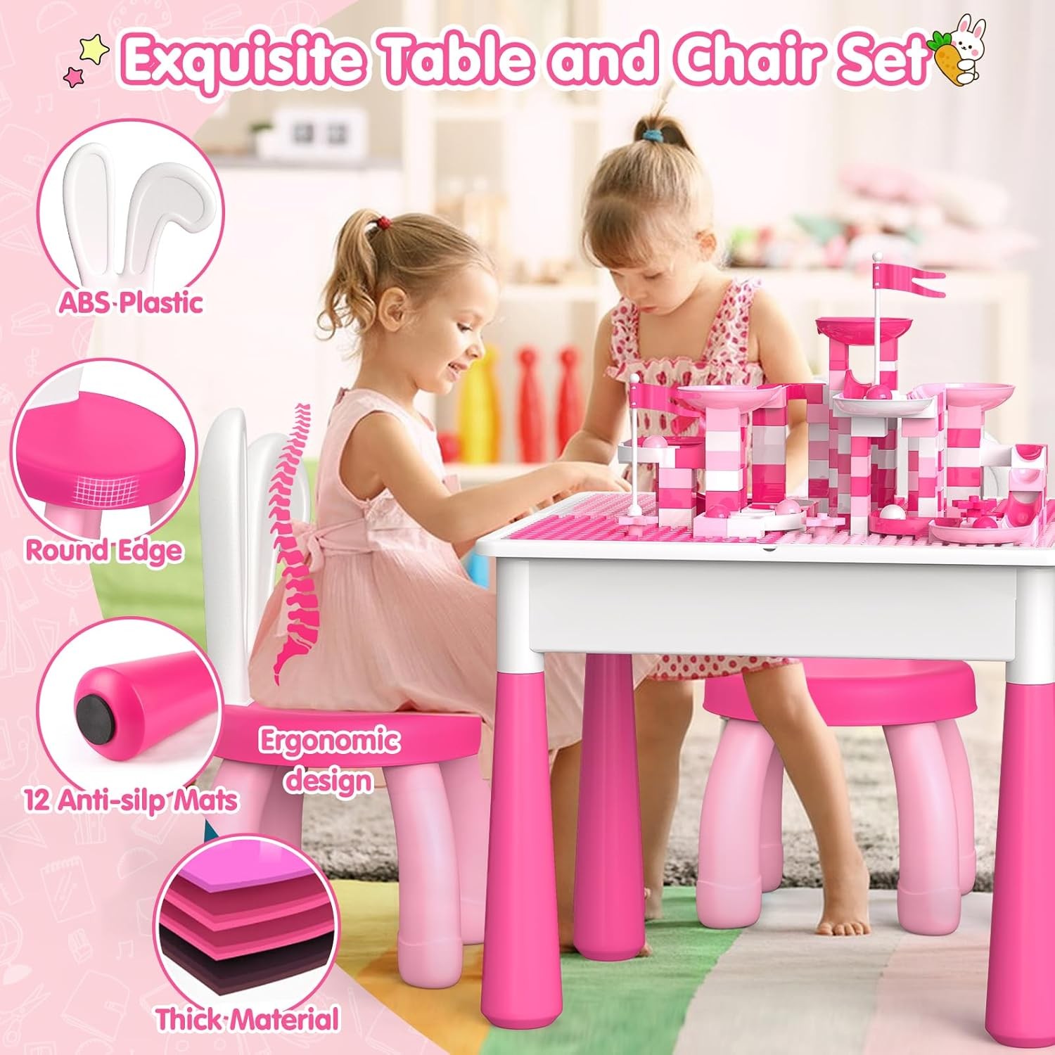Kids Toddler Table and Chair Set: Water Table Activity Tables with