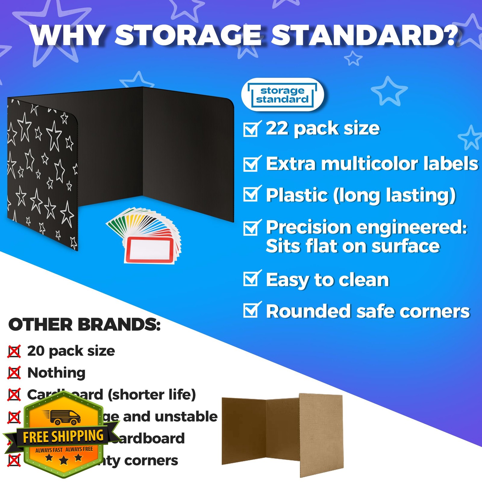 Storage Standard desk dividers 22-pack