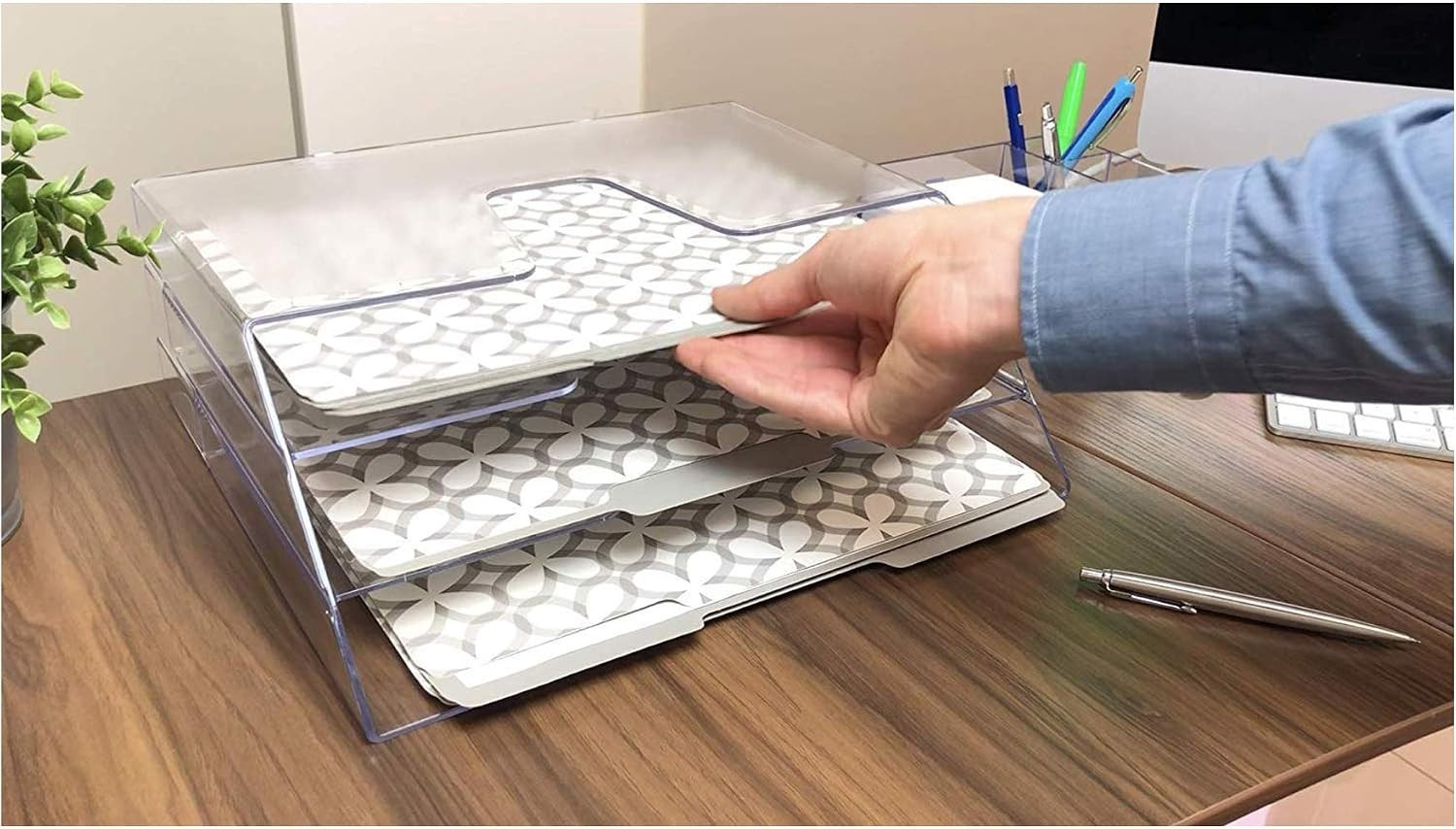 Versatile Open Top Desktop Organizer with 3 Compartments for Efficient Filing