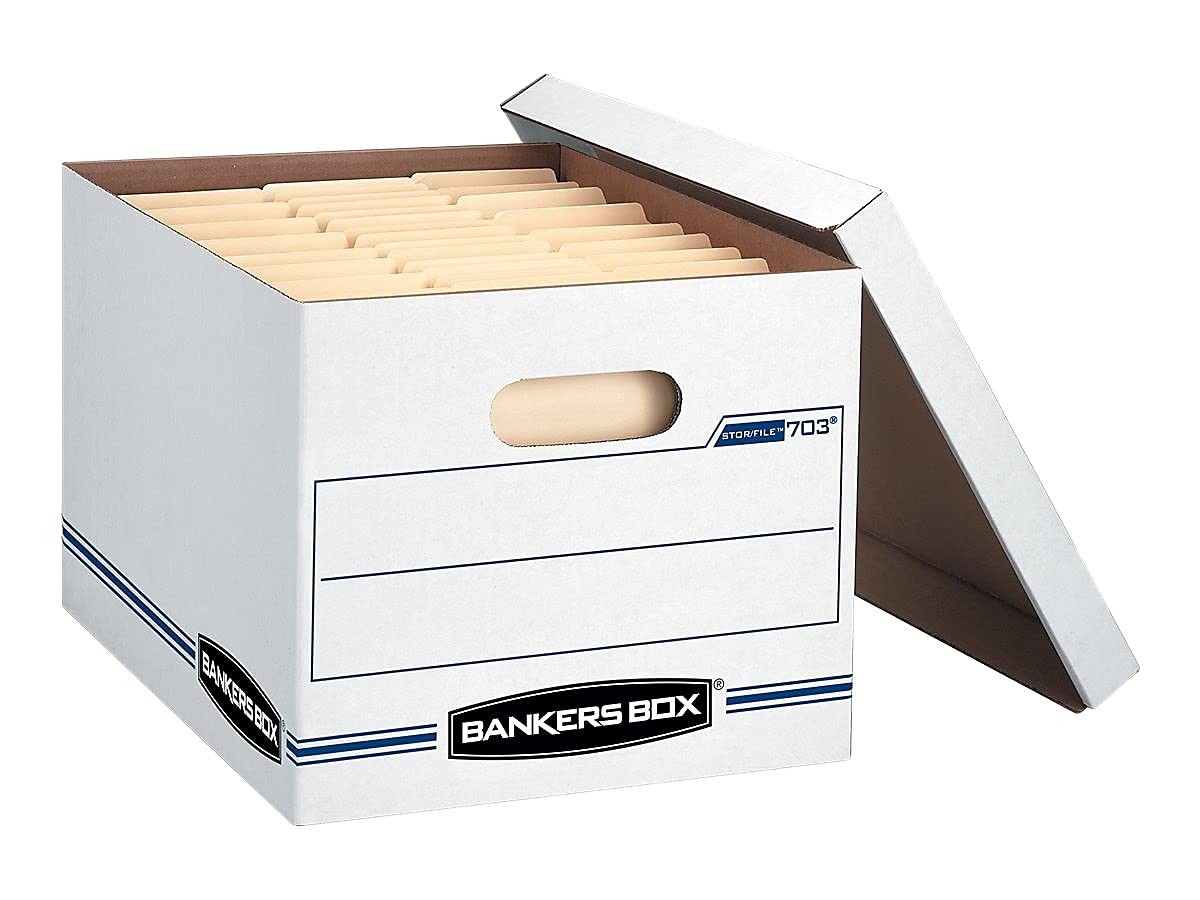 Bankers Box 00703 Stor/File 15 inches x 12 x 10 inches, White/Blue
