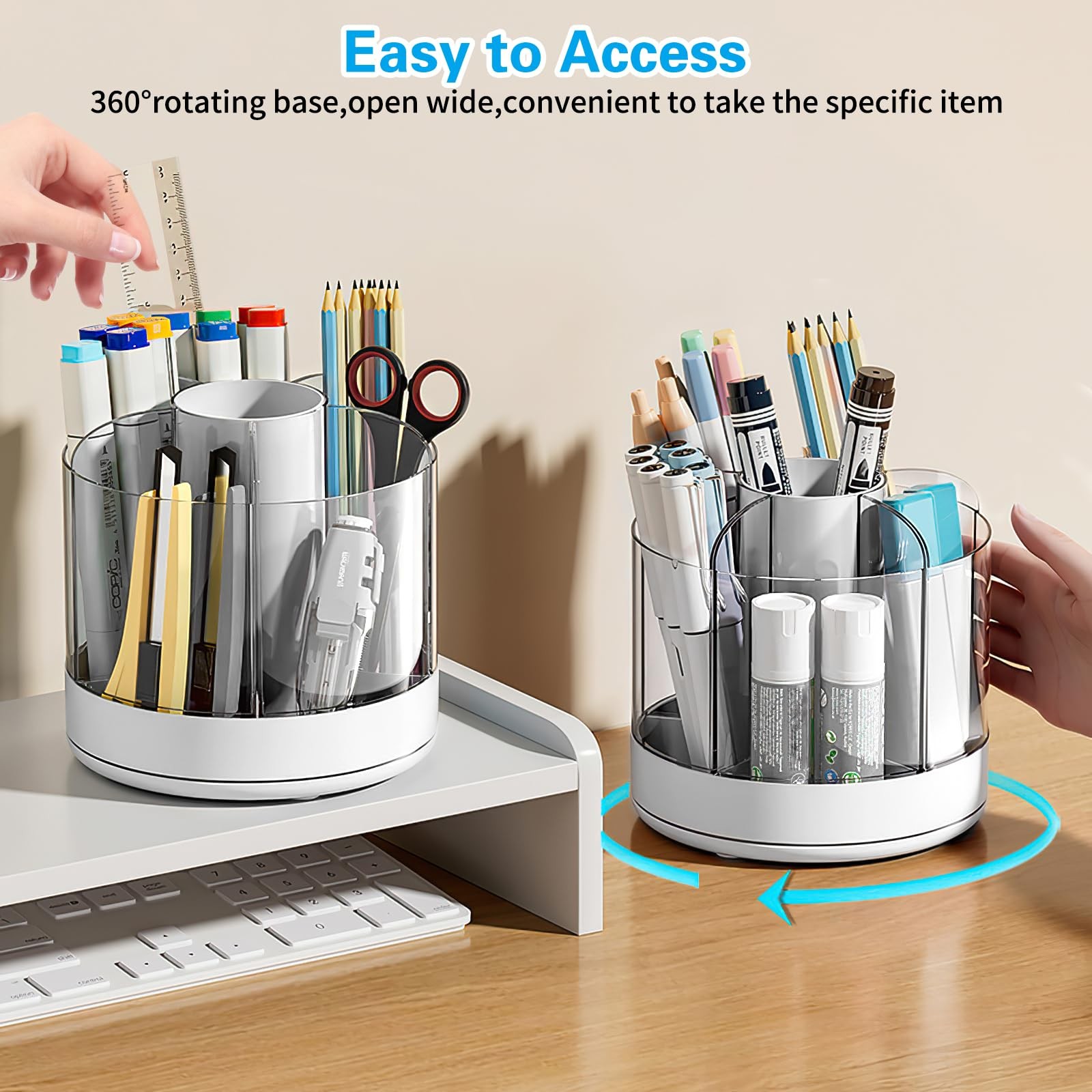 Rotating Desk Pen Holder Stationery Organizer Desk Tidy Organizer for Pencil …