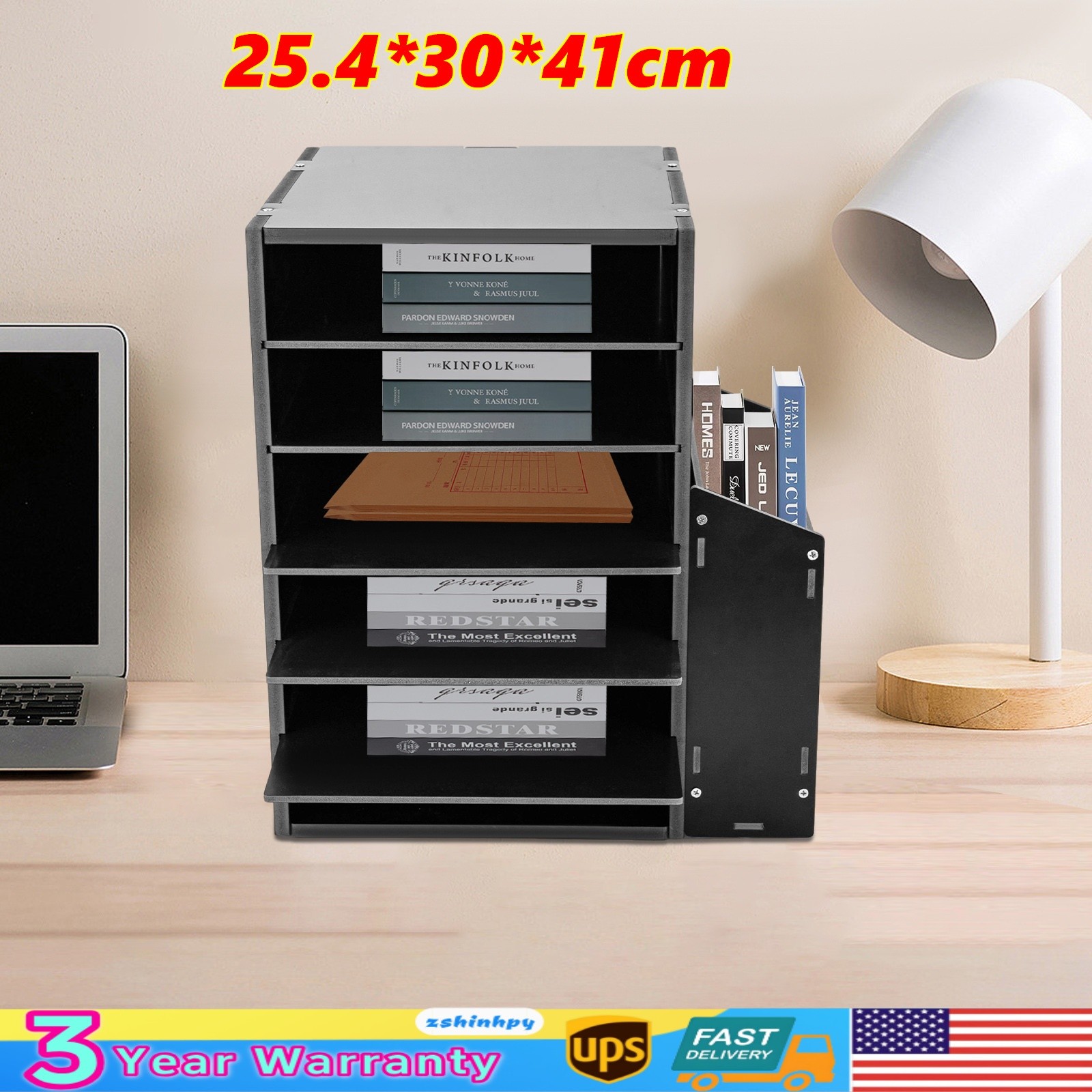 File Organizer PVC Board Letter Desktop Document Folder Office Tray Holder 6Tier