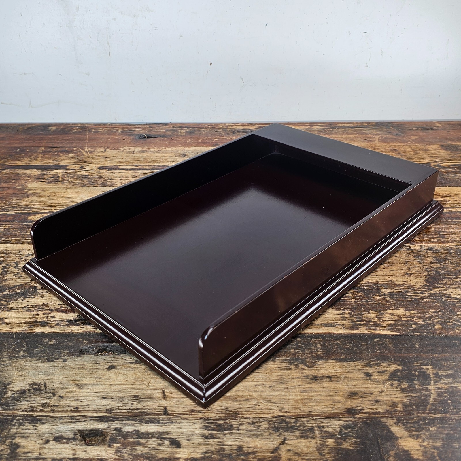 Premium Wooden Display Tray – Dark Mahogany Finish 15.75″L × 10.25″W × 2.25″H