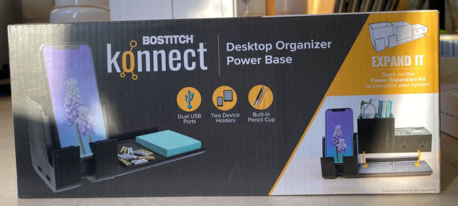 Bostitch Konnect Desktop Organizer Power Base KT2-BASE – EXPAND IT Free S&H!