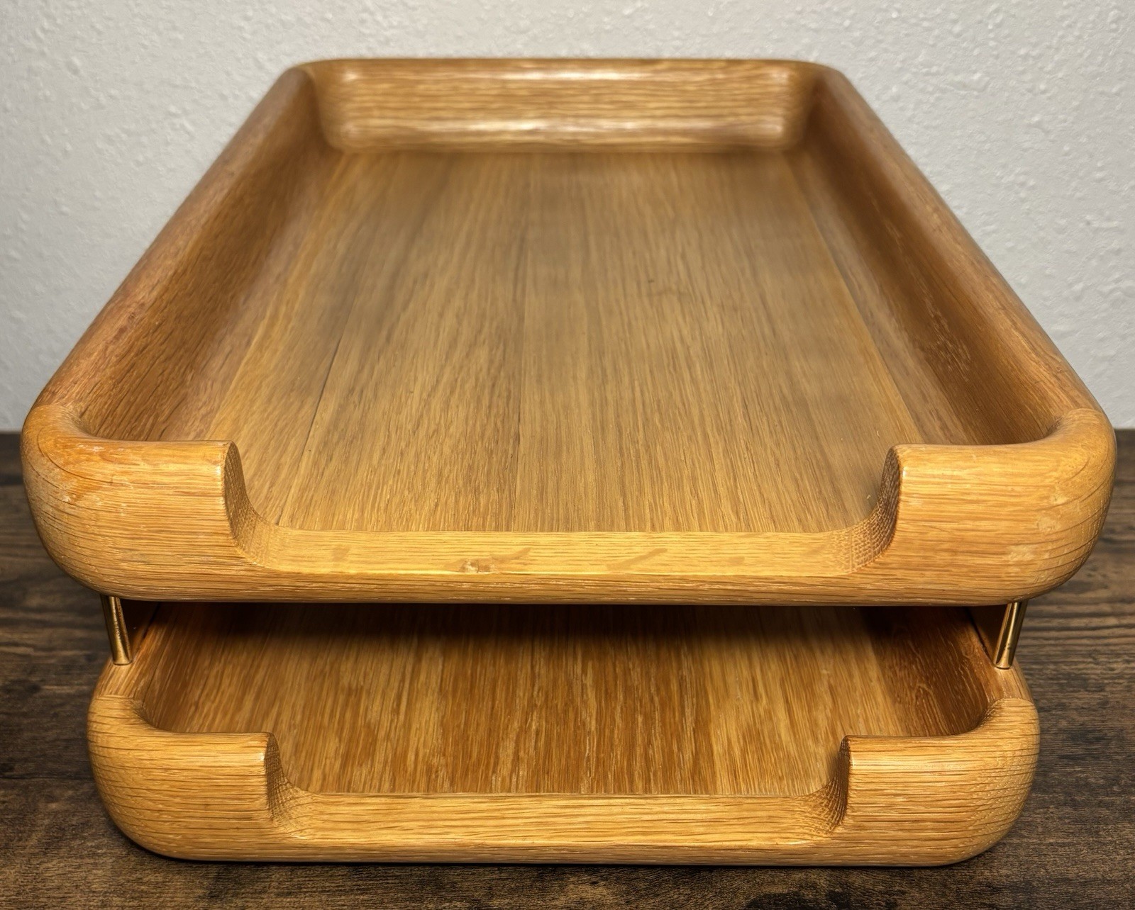Mid-Century Eldon Woodline Desk Set 2-Piece in Oak, Series 6500