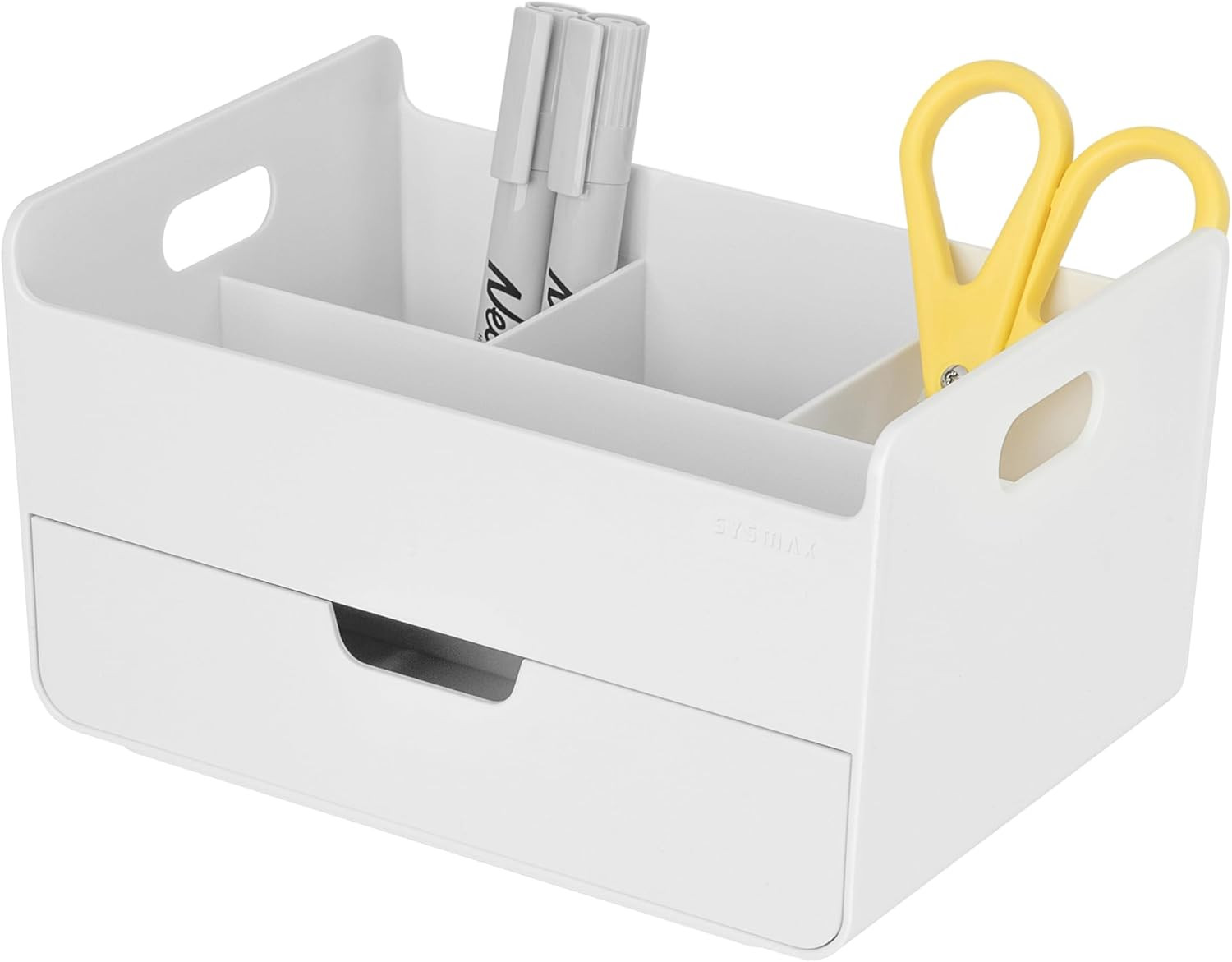 Portable Desk Organizer – Compact 3 Compartment, Half-Drawer Storage – Pen Holde