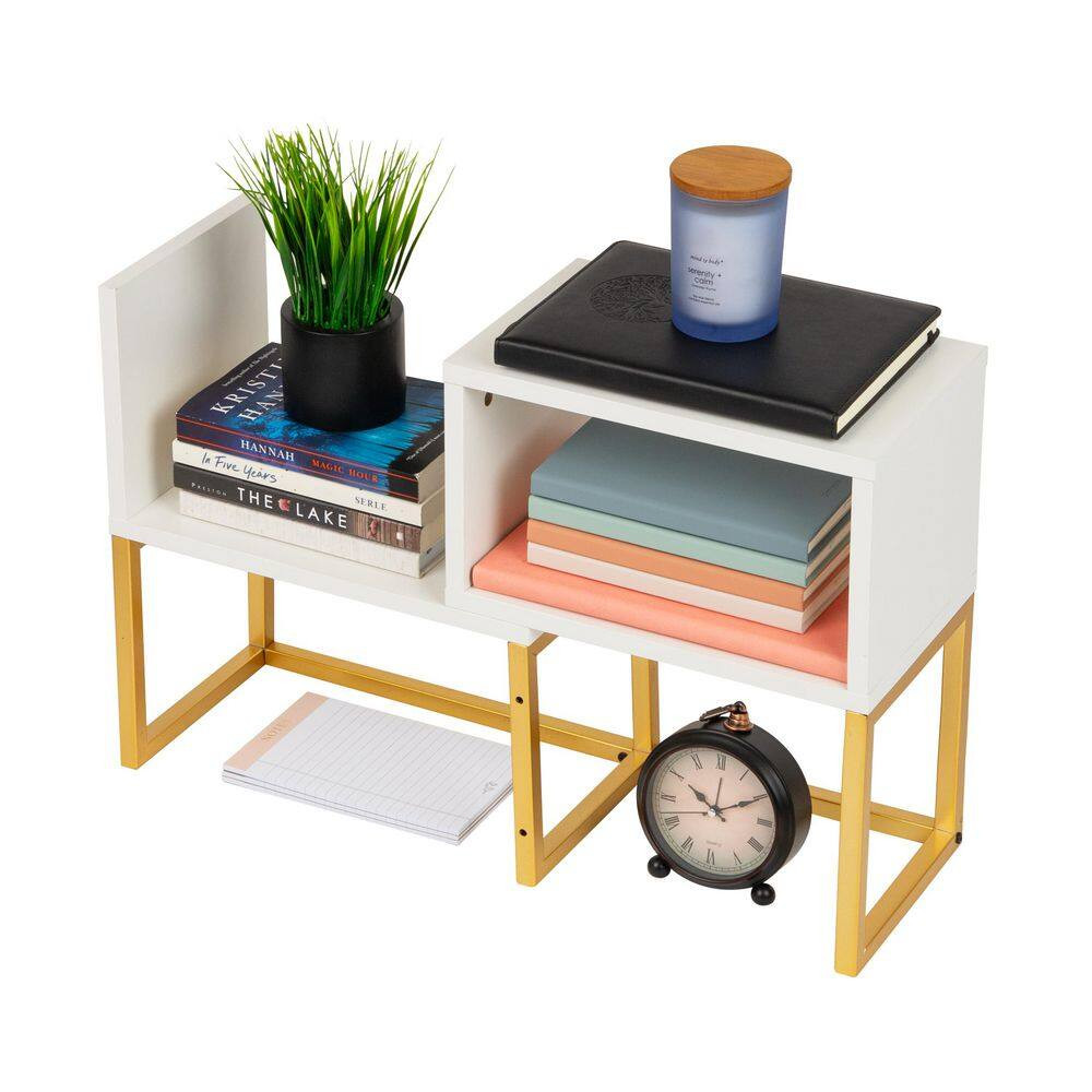 7.87 In. W Desktop Bookshelf, 5-Compartment Organizer for Office Desk, Metal, MD
