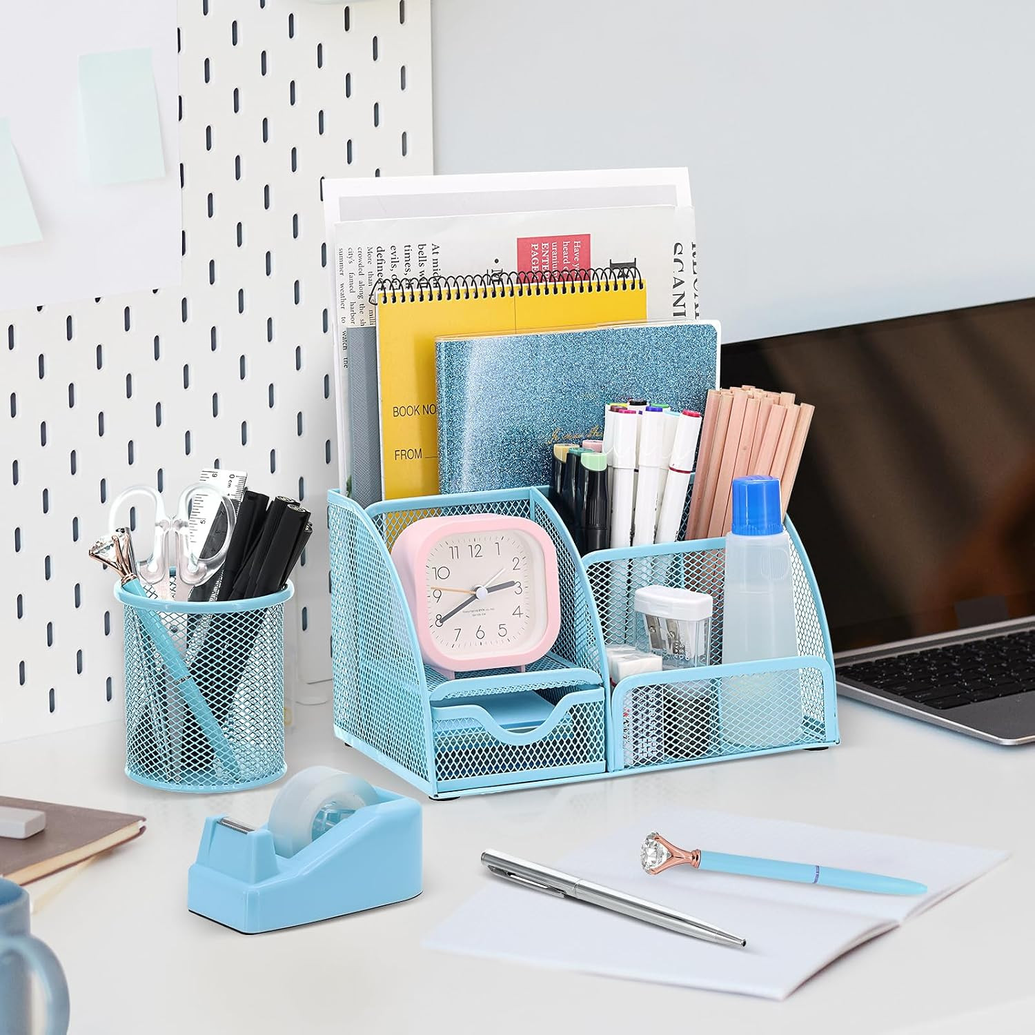 13-In-1 Office Desk Organizer Set with Stapler and Tape Dispenser, Pen Holder, S