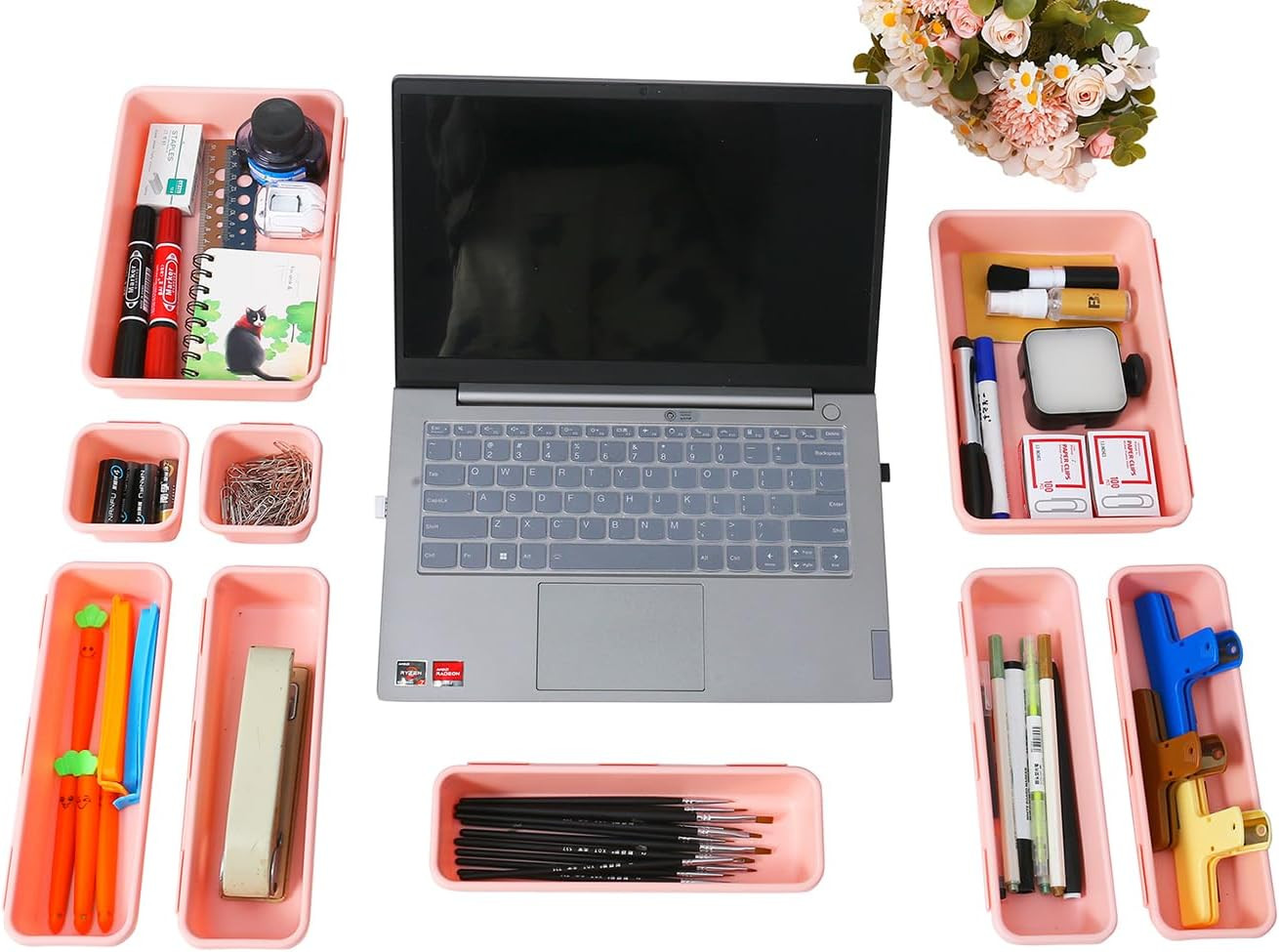 15 PCS Interlocking Desk Drawer Organizer Separator for Office,Bathroom,Kitchen,