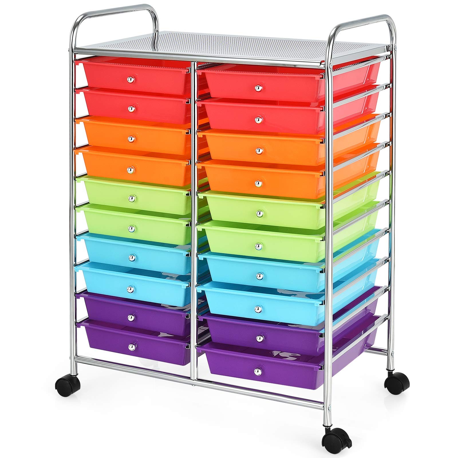 Giantex 20-Drawer Storage Drawer 25” x 15” x 35”(20 Drawers), Multicolor