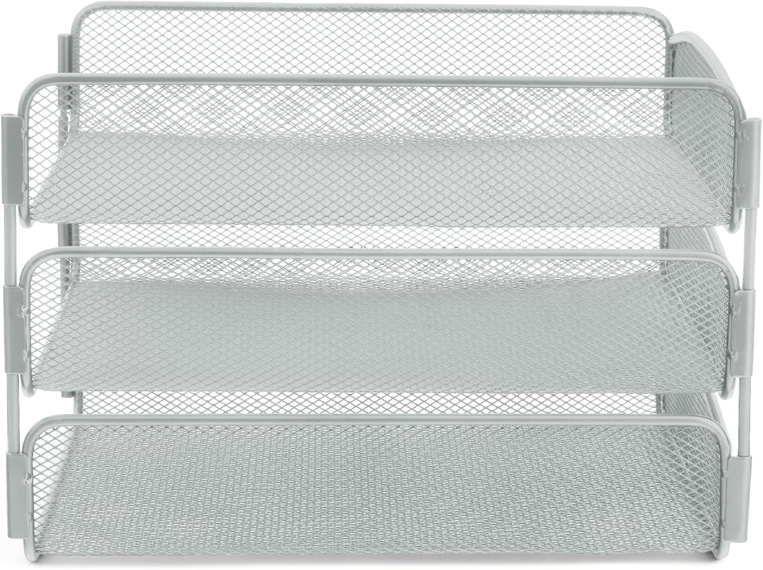 Safco Onyx Desktop Organizer, 3-Tier Paper Tray, Durable Steel Mesh Construction