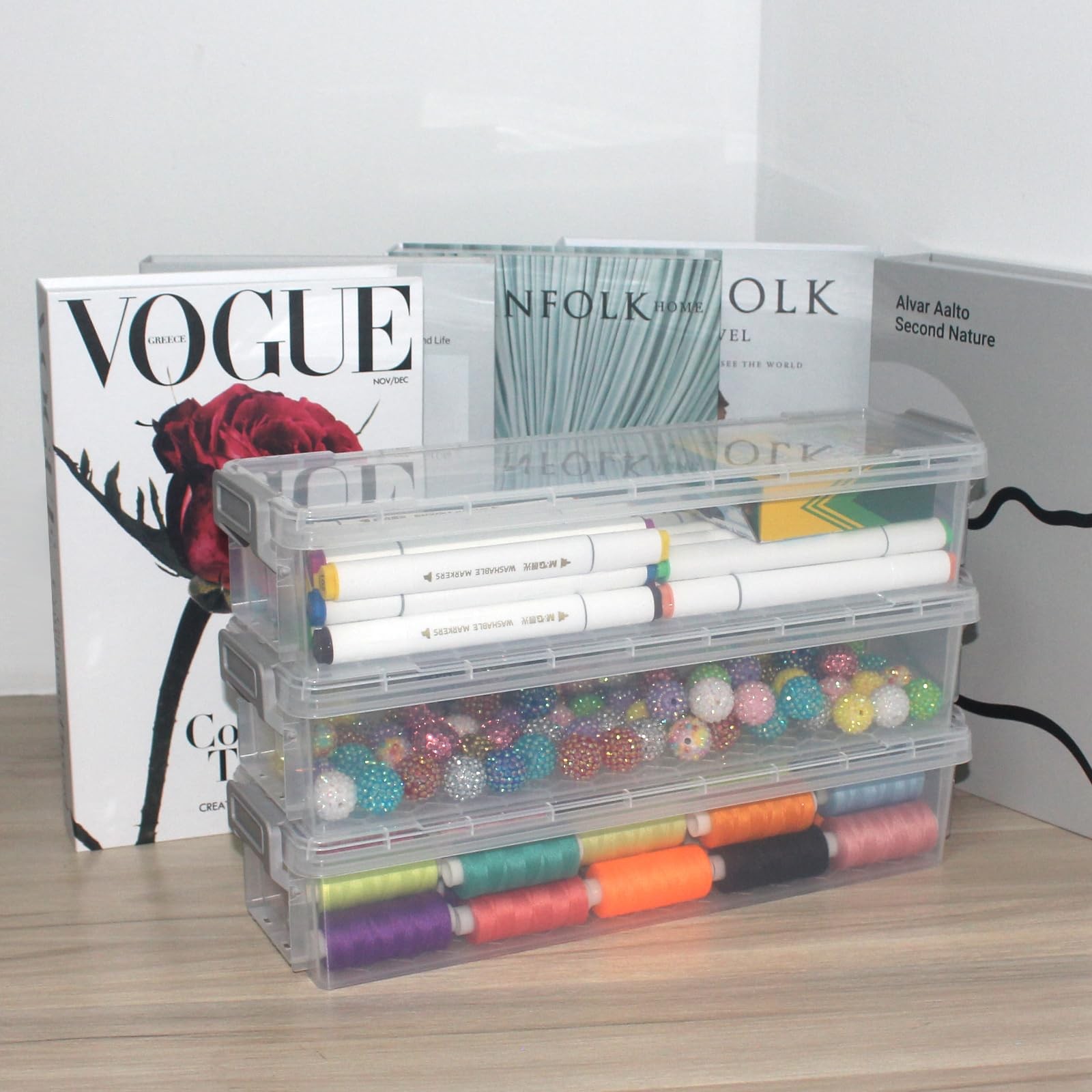 2 Packs Extra Long Pencil Large Capacity Pencil Case Clear Plastic Storage Co…
