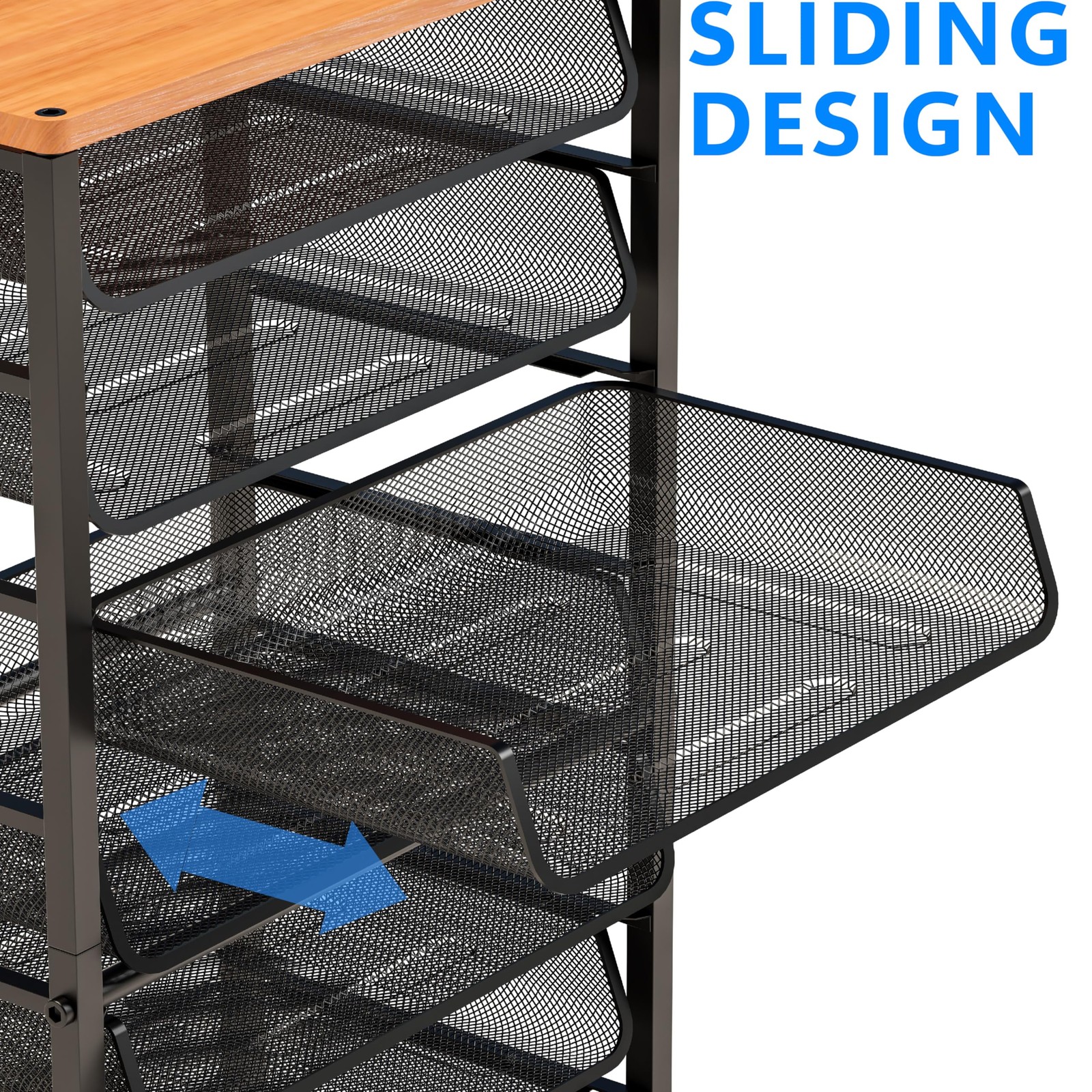 Simple Trending 12-Tier Rolling File Cart, Desk File Organizer with 11 Mesh S…