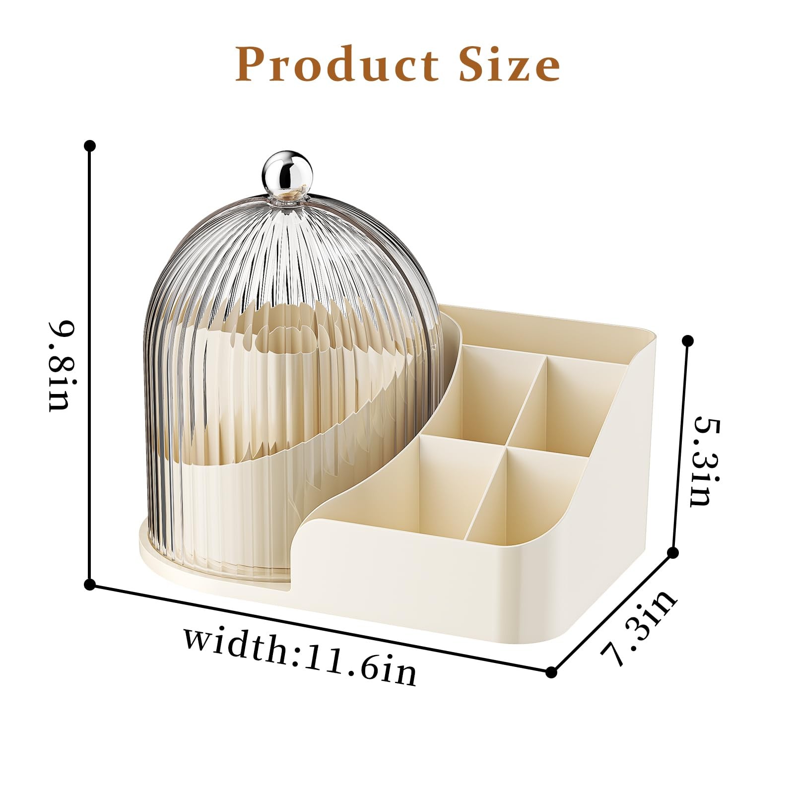 360 Rotating Makeup Organizer with Clear Dust Lid, Multi-compartment Perfume…