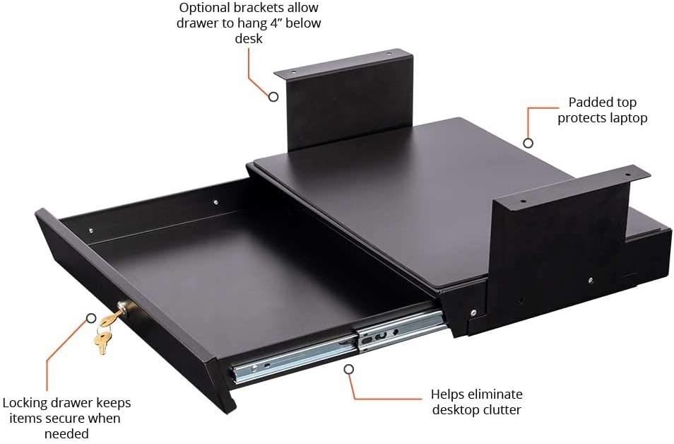 Lockable Office Storage Drawer for Standing Desk