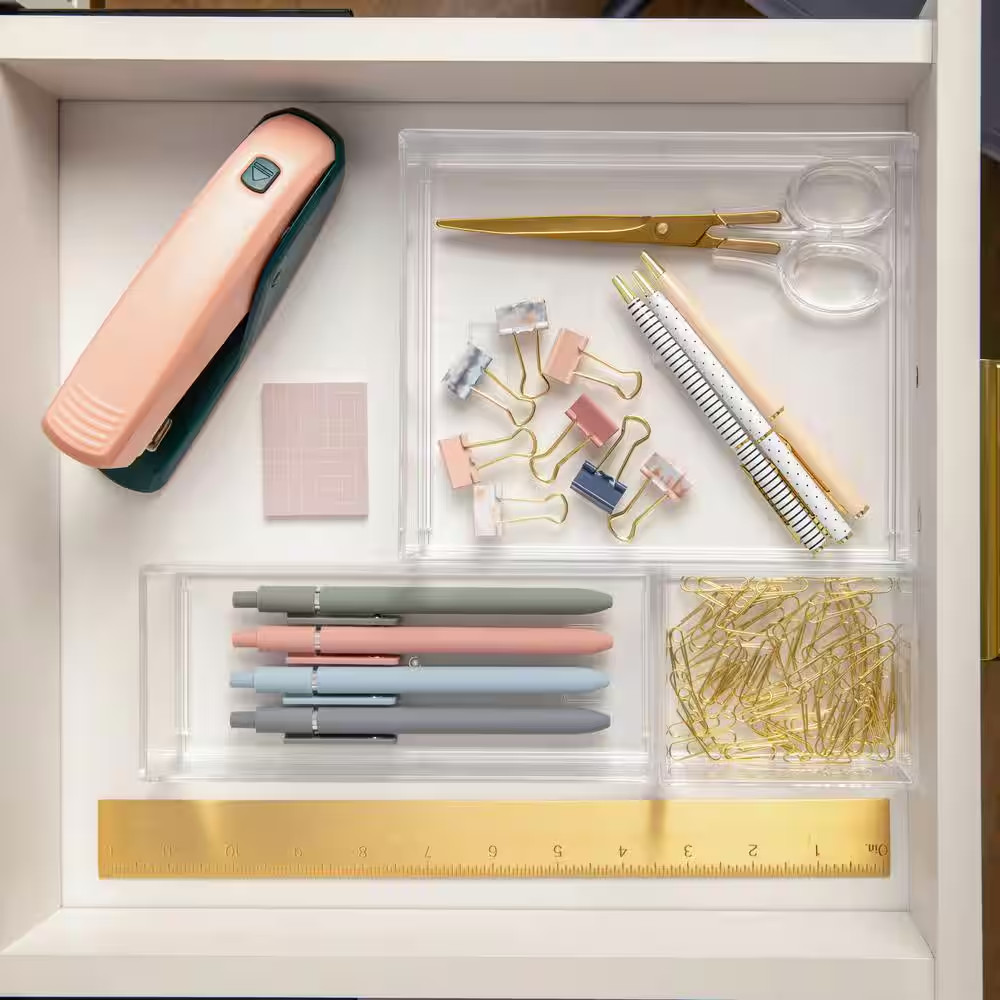 Clear Desk Organizer Set of 3 – 1 Small/1 Medium/1 Large