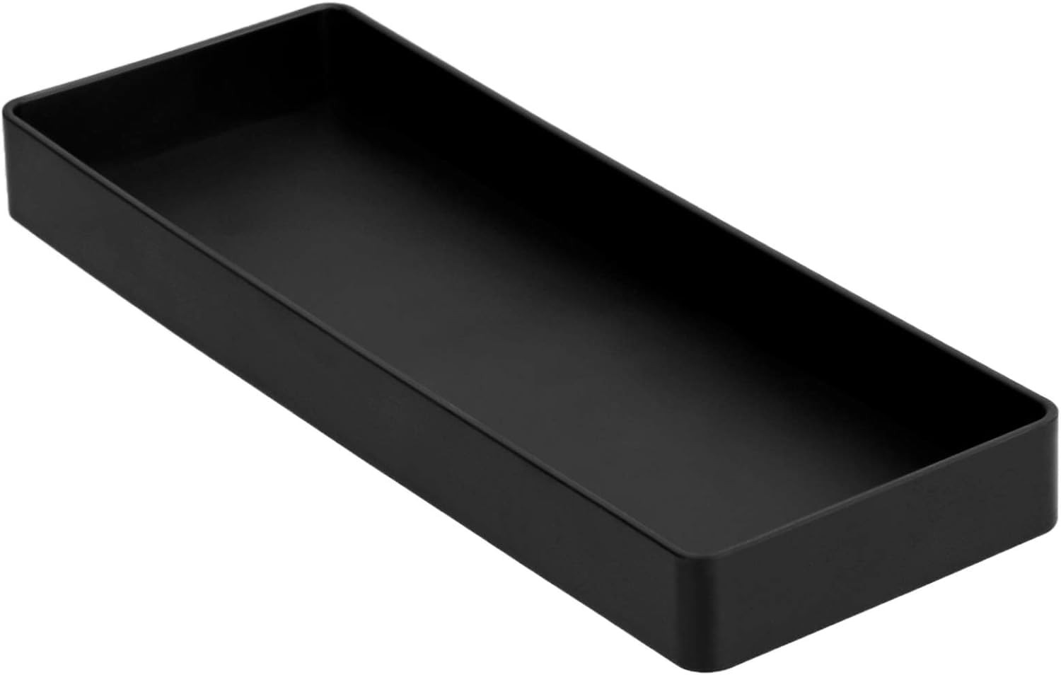 Rectangular Plastic Desk Organizer, Half Accessory Tray for Office Supplies and