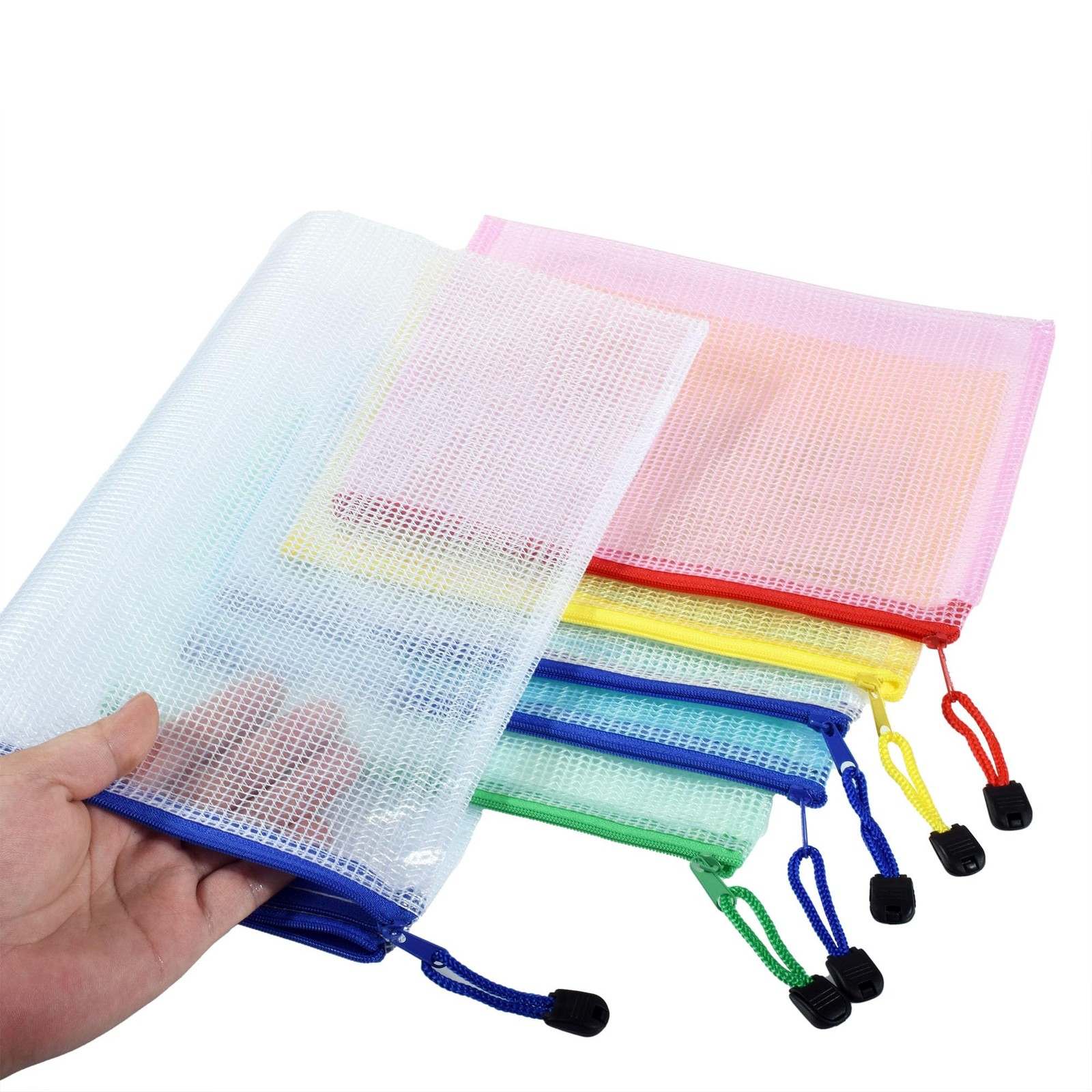3 PCS Yellow Mesh Zipper Pouch Bags A3 Size 16.93×12.01 In Waterproof