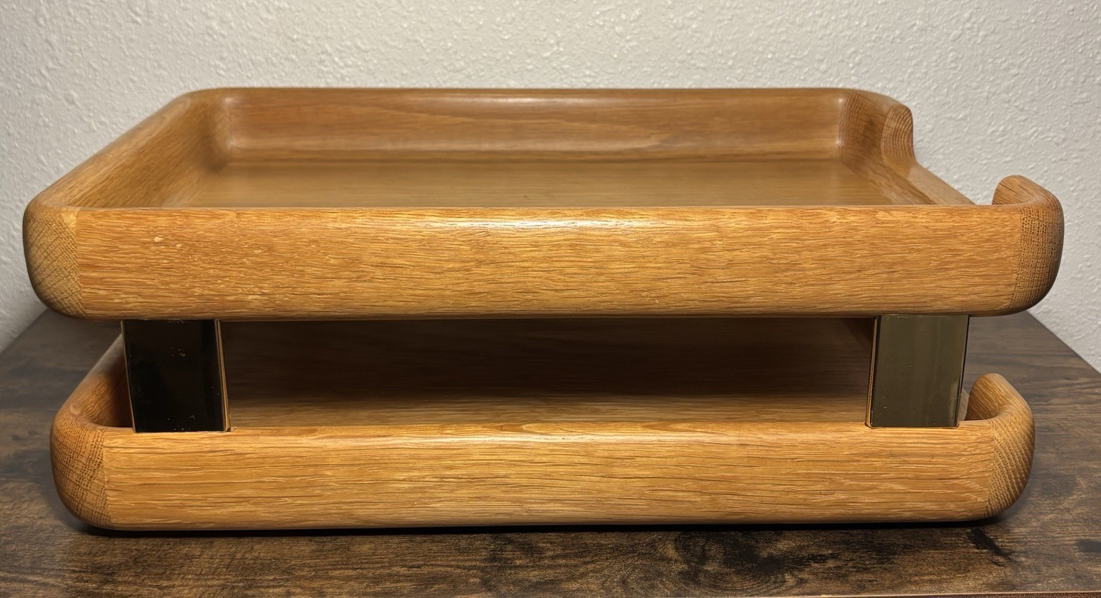 Mid-Century Eldon Woodline Desk Set 2-Piece in Oak, Series 6500