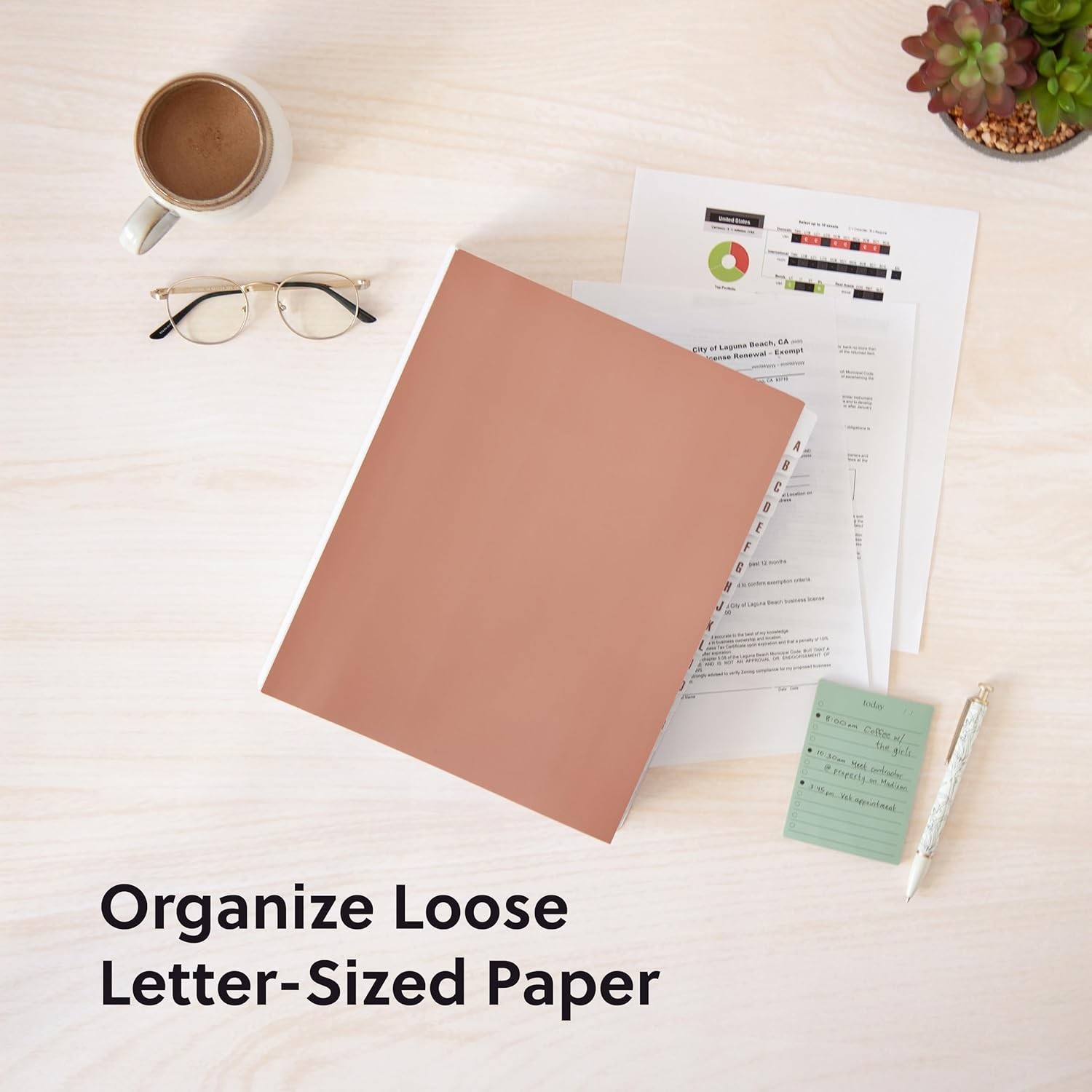 Expandable Desk File Sorter Alphabetical A–Z Organizer 20 Laminated Index