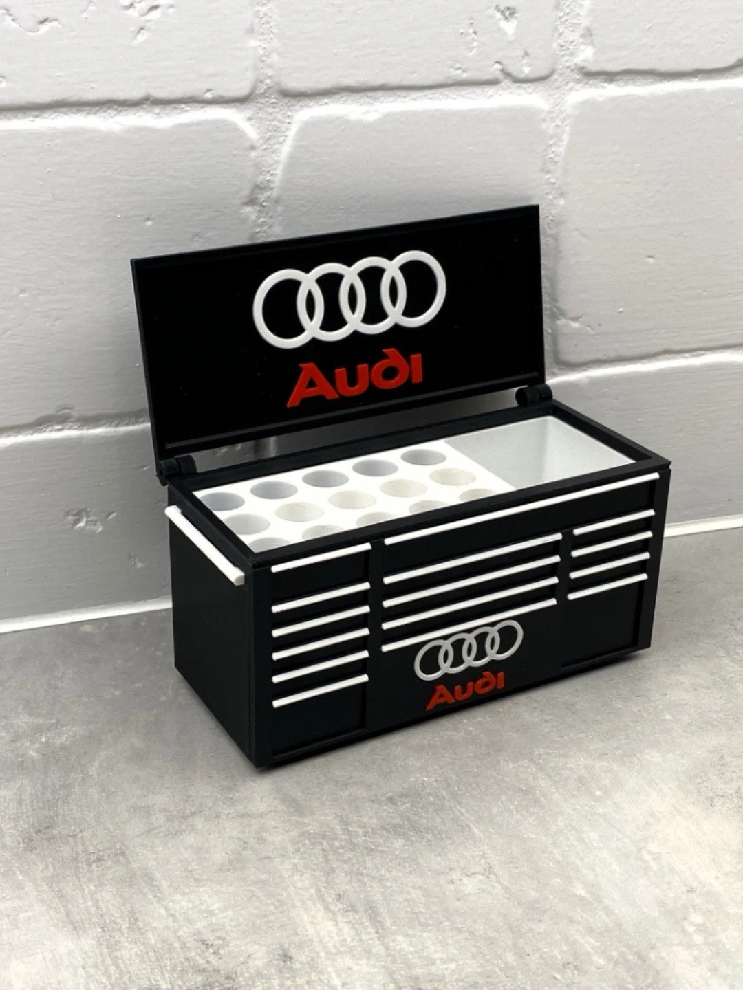 Mini Tool Box Pen Holder Organizer – Audi Inspired Garage Desk Decor Car Lovers